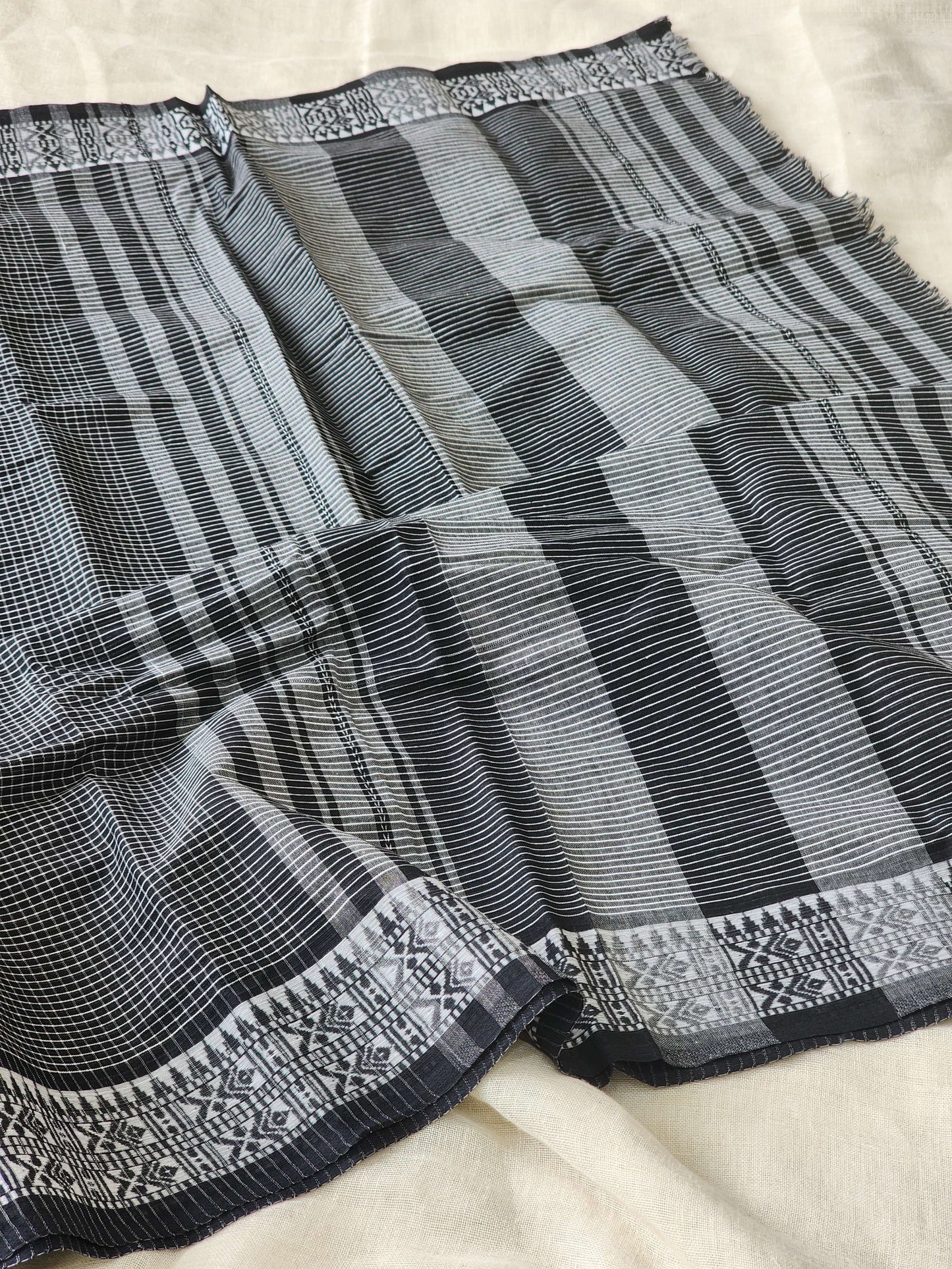 Black Dhonekhali Cotton Saree