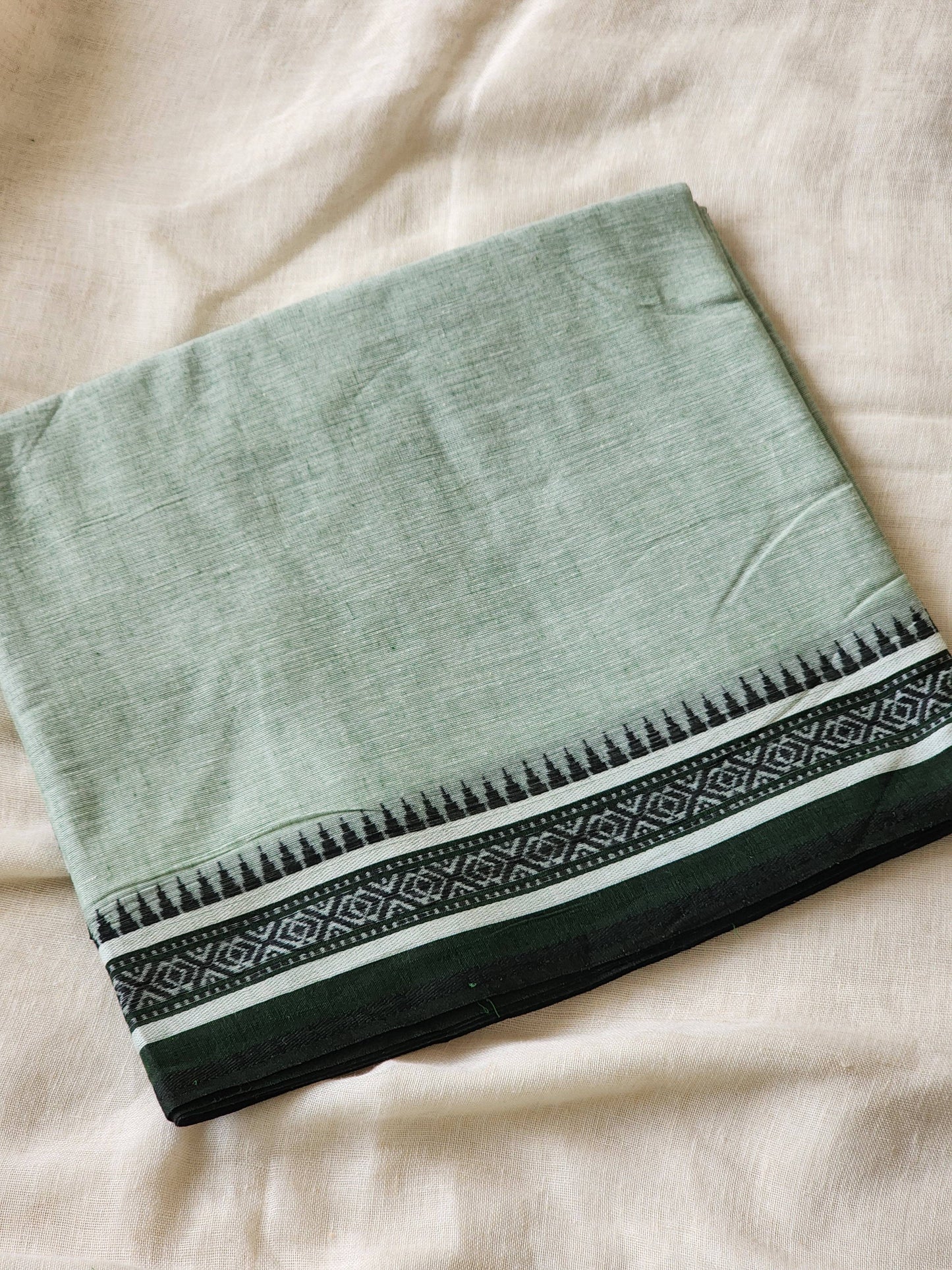 Light Green Dhonekhali Cotton Saree