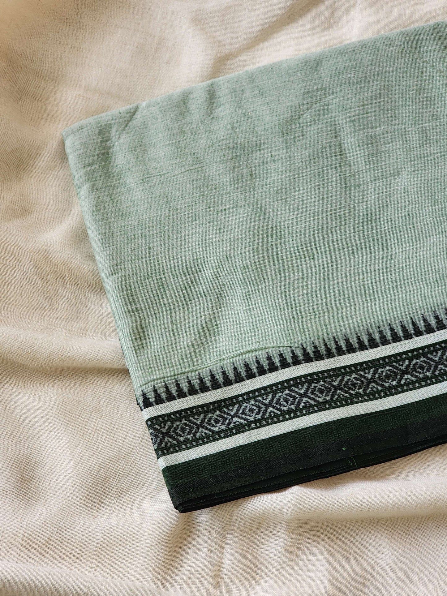 Light Green Dhonekhali Cotton Saree