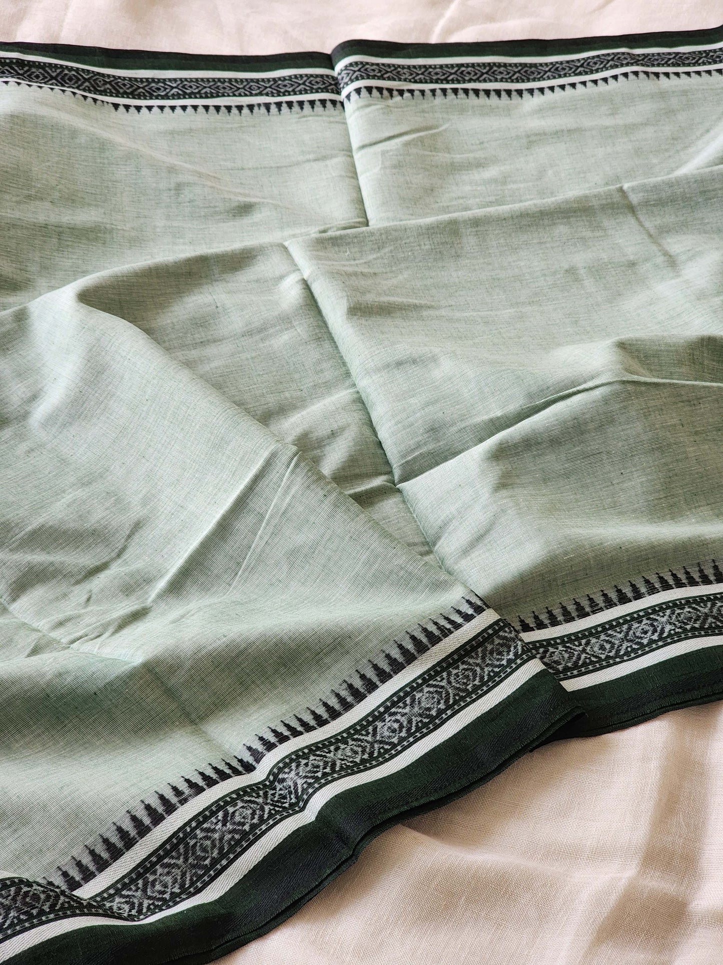 Light Green Dhonekhali Cotton Saree