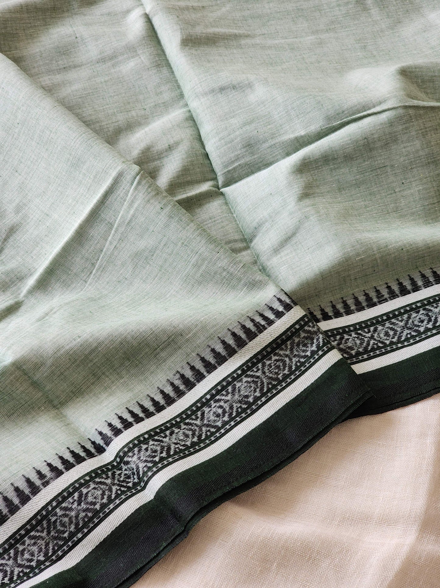 Light Green Dhonekhali Cotton Saree