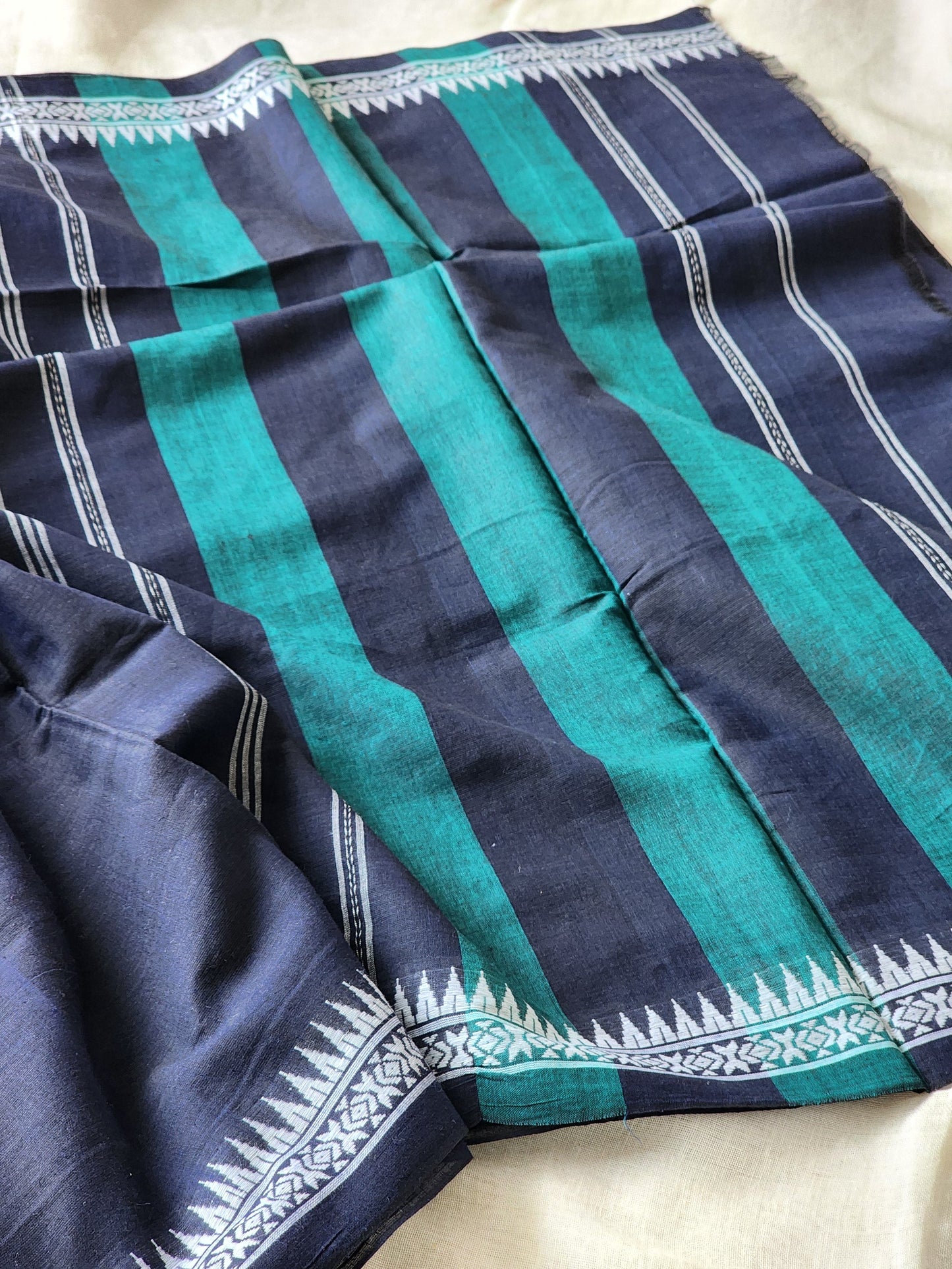 Blue Dhonekhali Cotton Saree