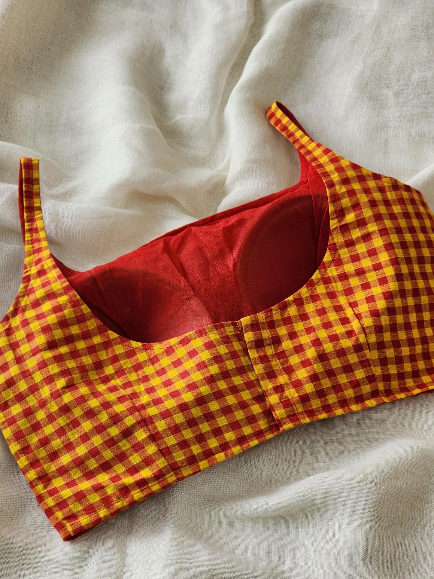Red cotton blouse