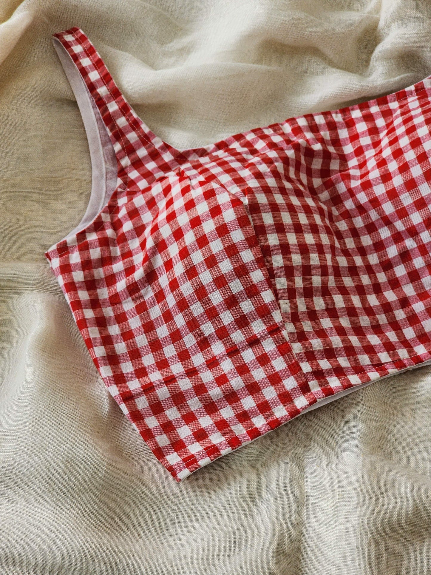 Red cotton blouse