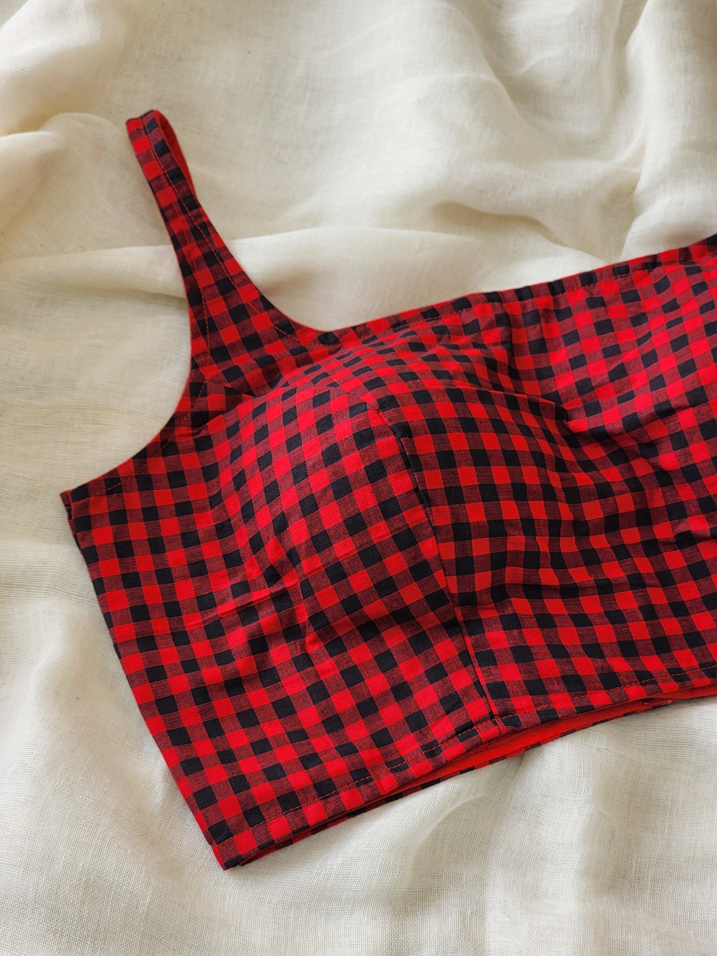 Red cotton blouse