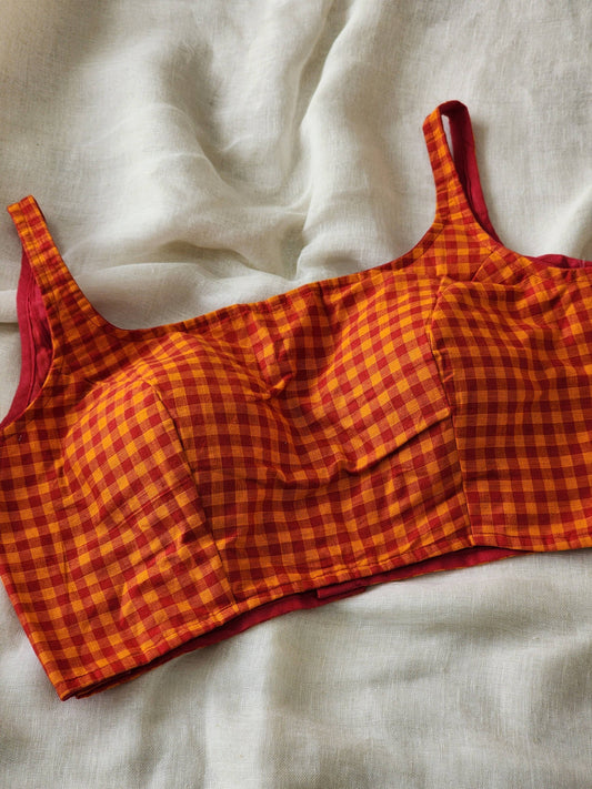 Orange cotton blouse