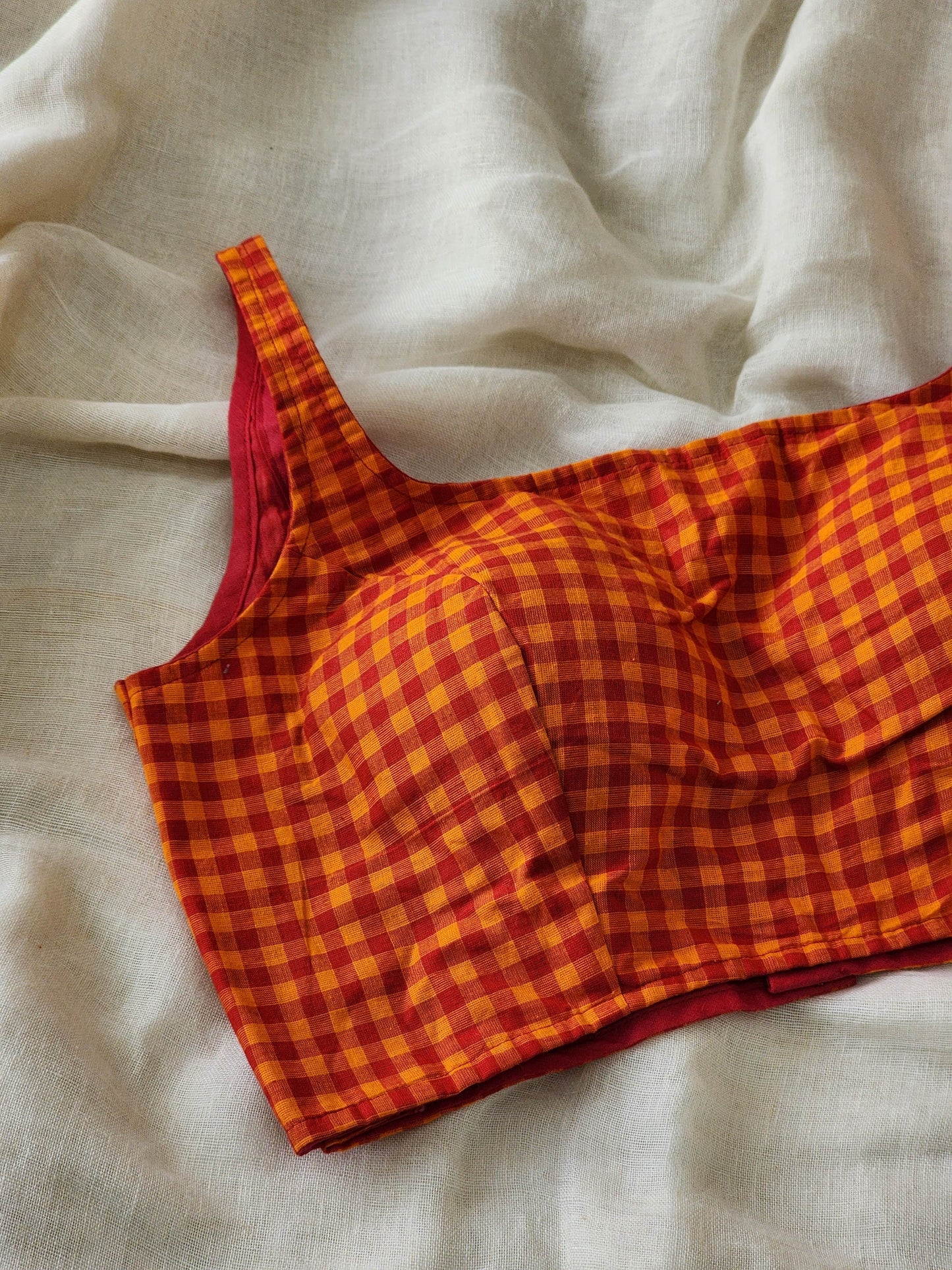 Orange cotton blouse
