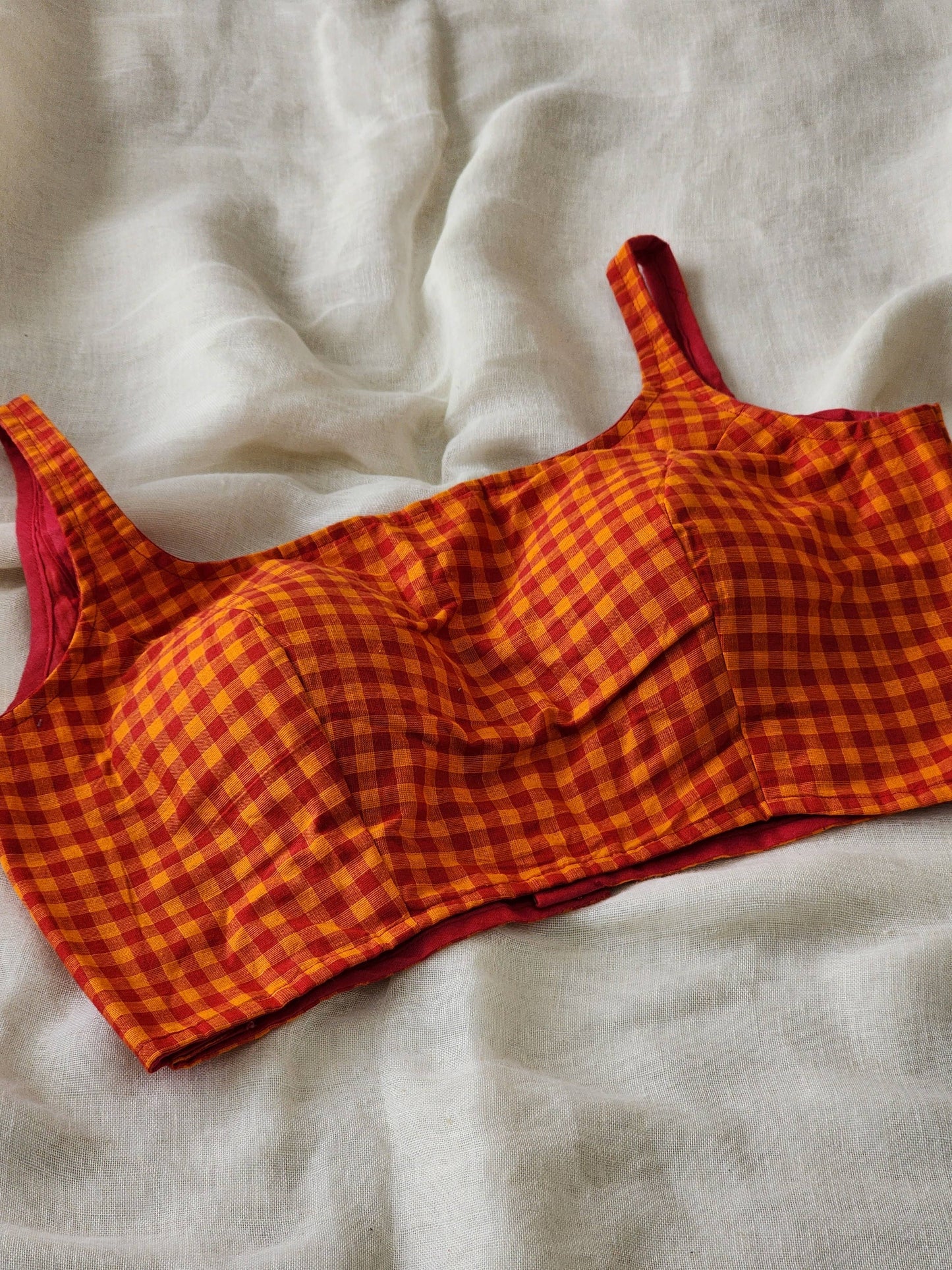 Orange cotton blouse