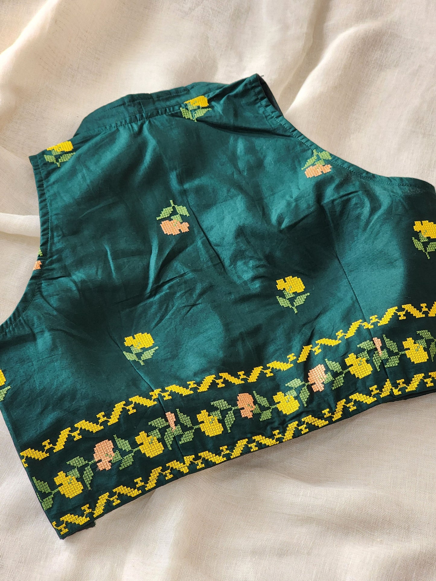 Bottle Green Cotton Blouse
