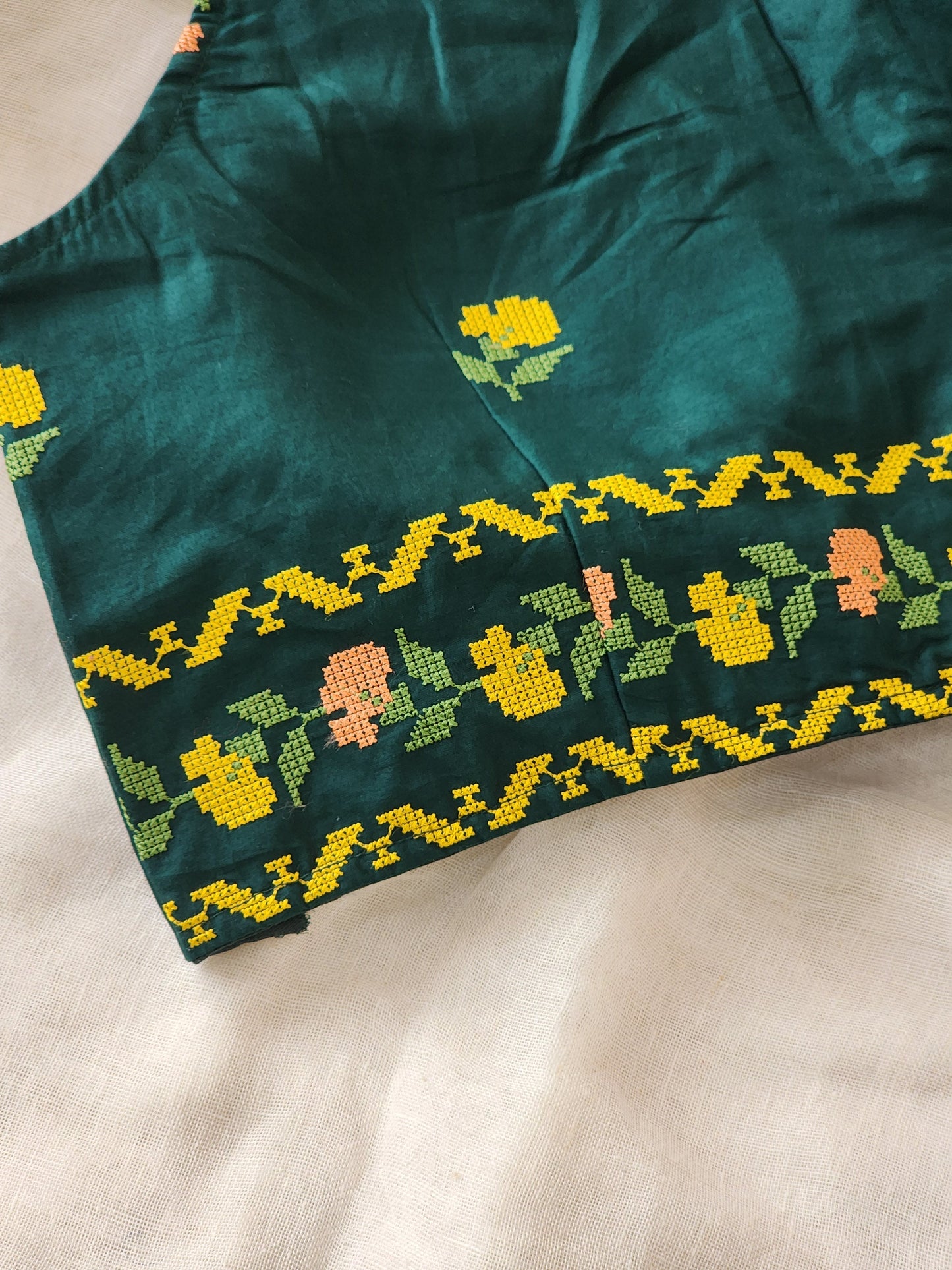 Bottle Green Cotton Blouse