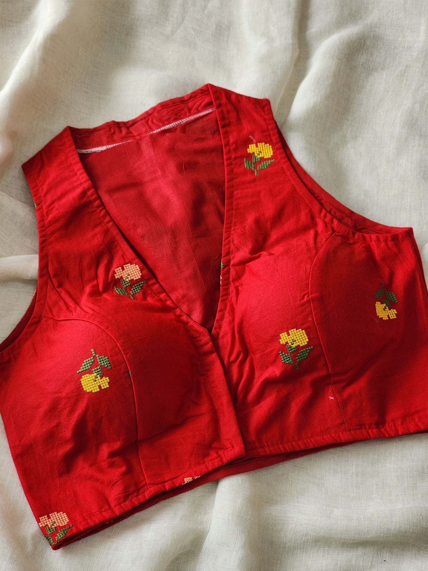 Red Cotton Blouse