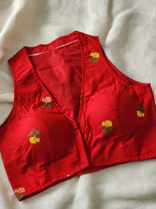 Red Cotton Blouse
