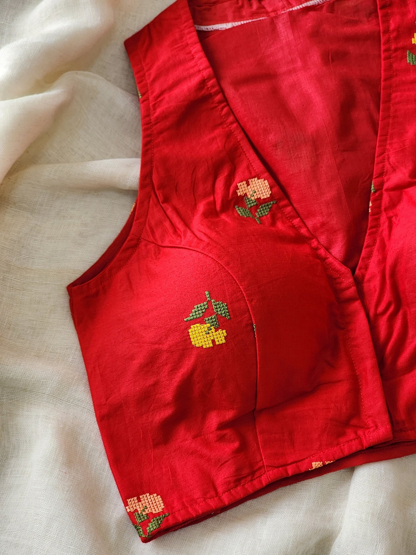 Red Cotton Blouse