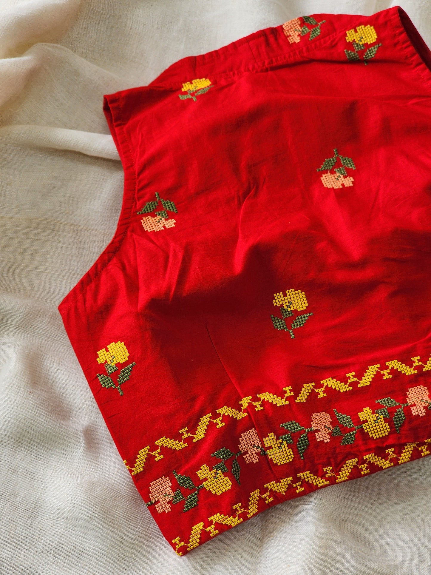 Red Cotton Blouse