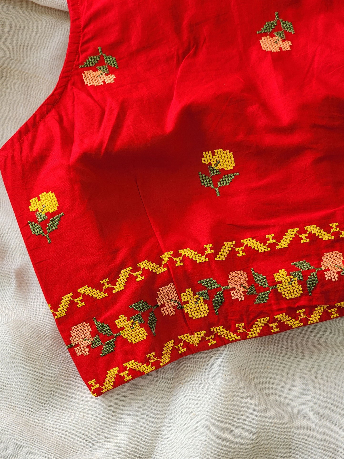Red Cotton Blouse