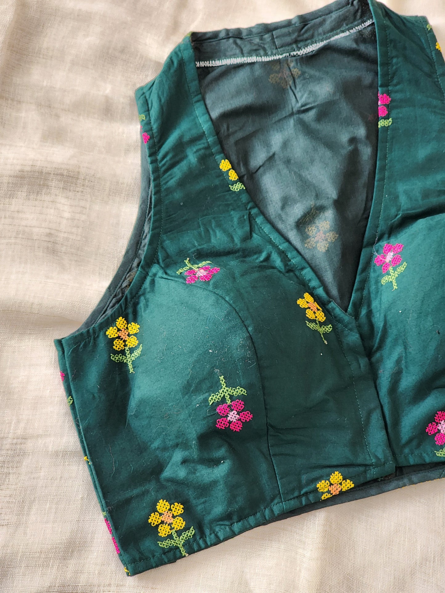 Bottle Green  Cotton Blouse