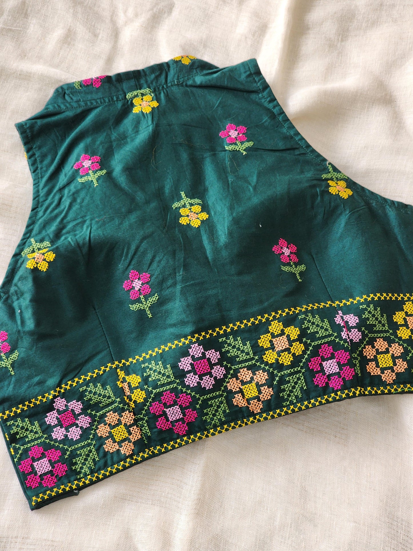 Bottle Green  Cotton Blouse