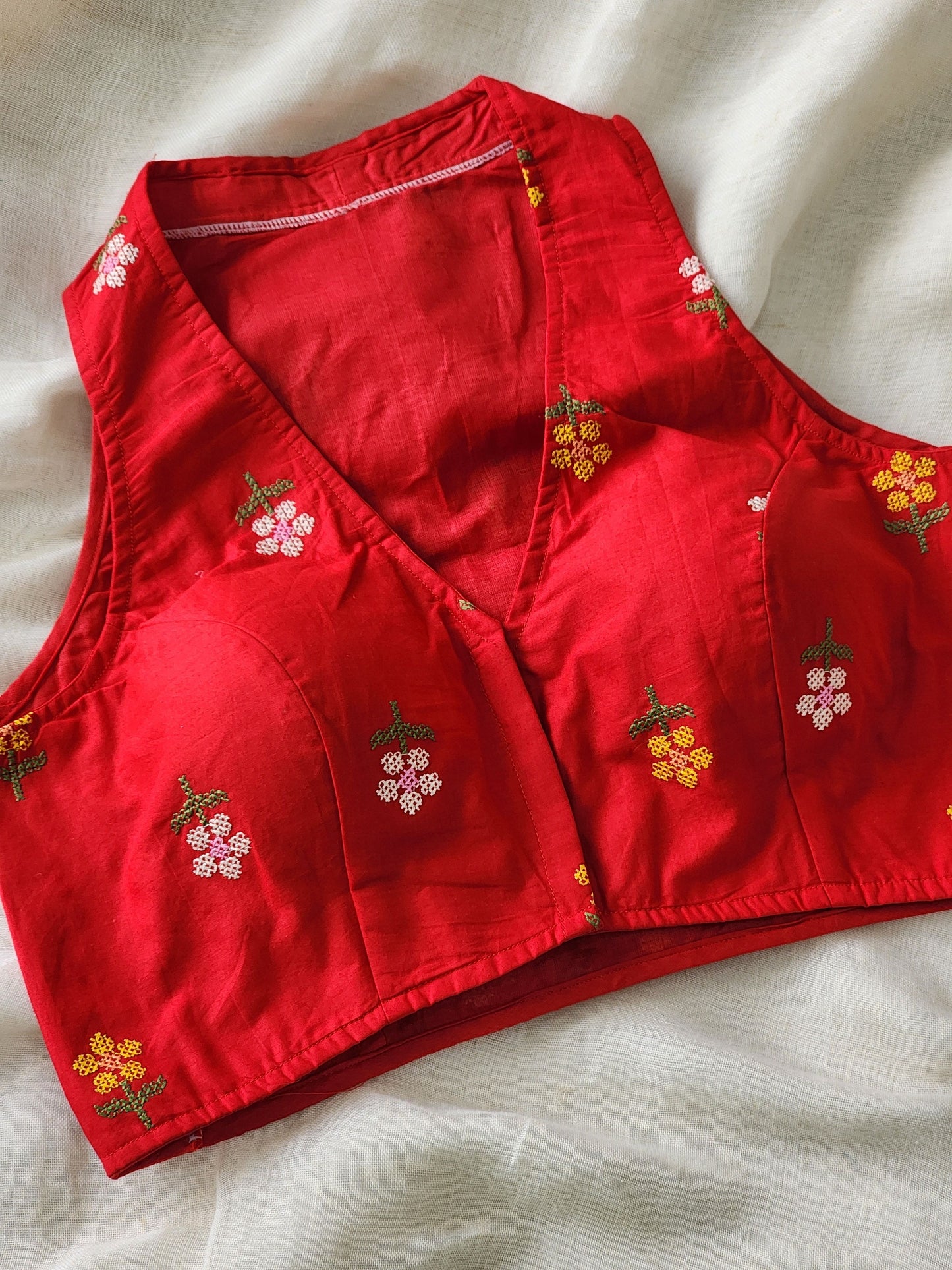 Red Cotton Blouse