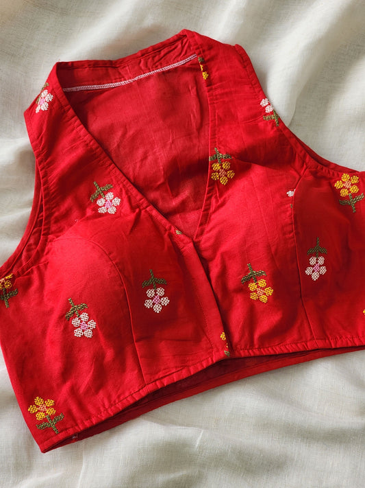 Red Cotton Blouse