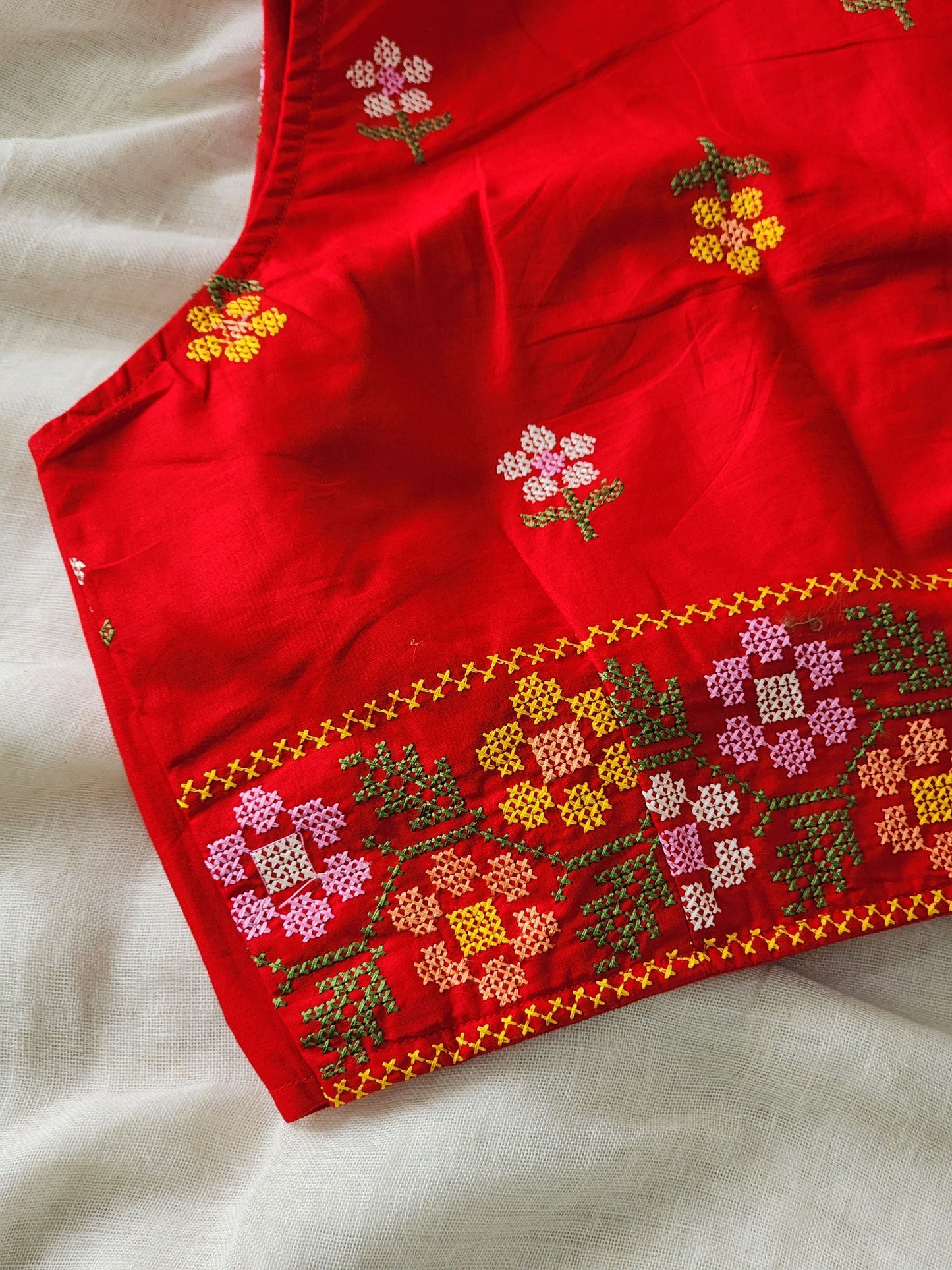 Red Cotton Blouse