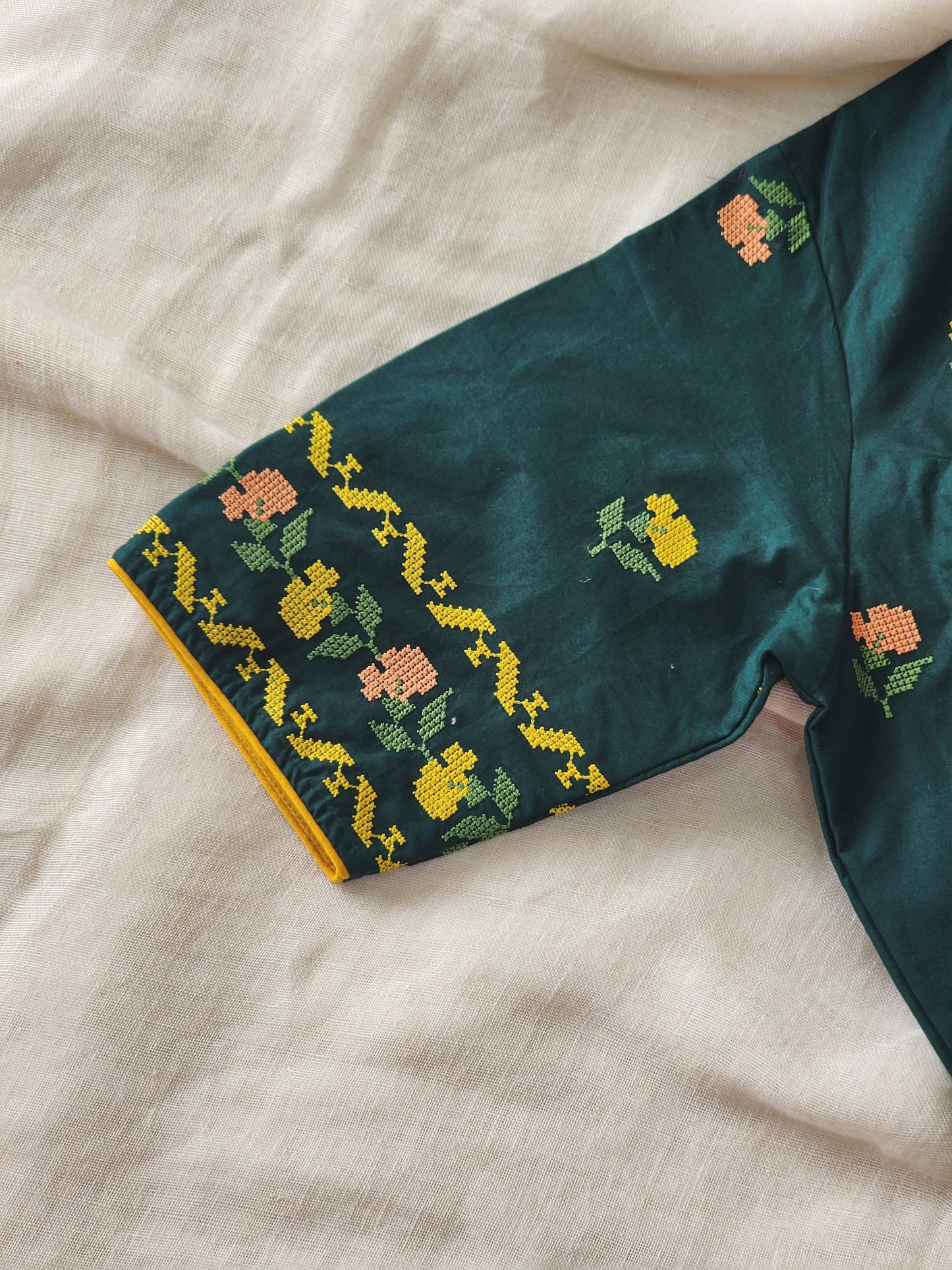 Bottle Green Cotton Blouse