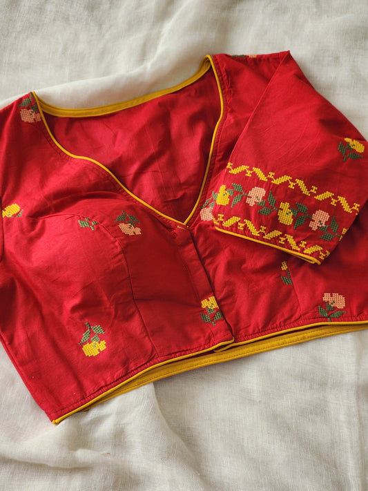 Red Cotton Blouse