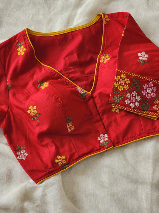 Red Cotton Blouse