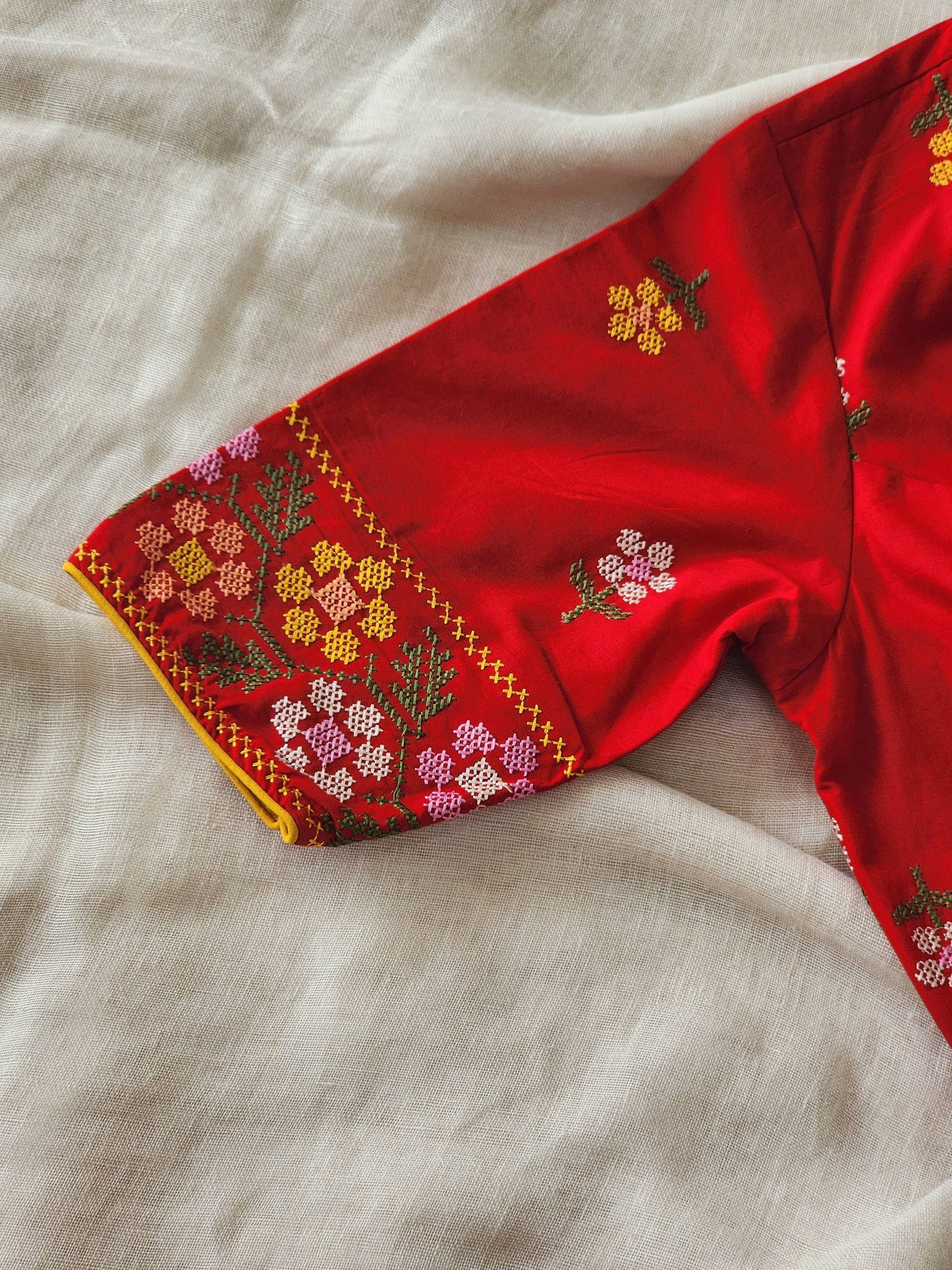Red Cotton Blouse