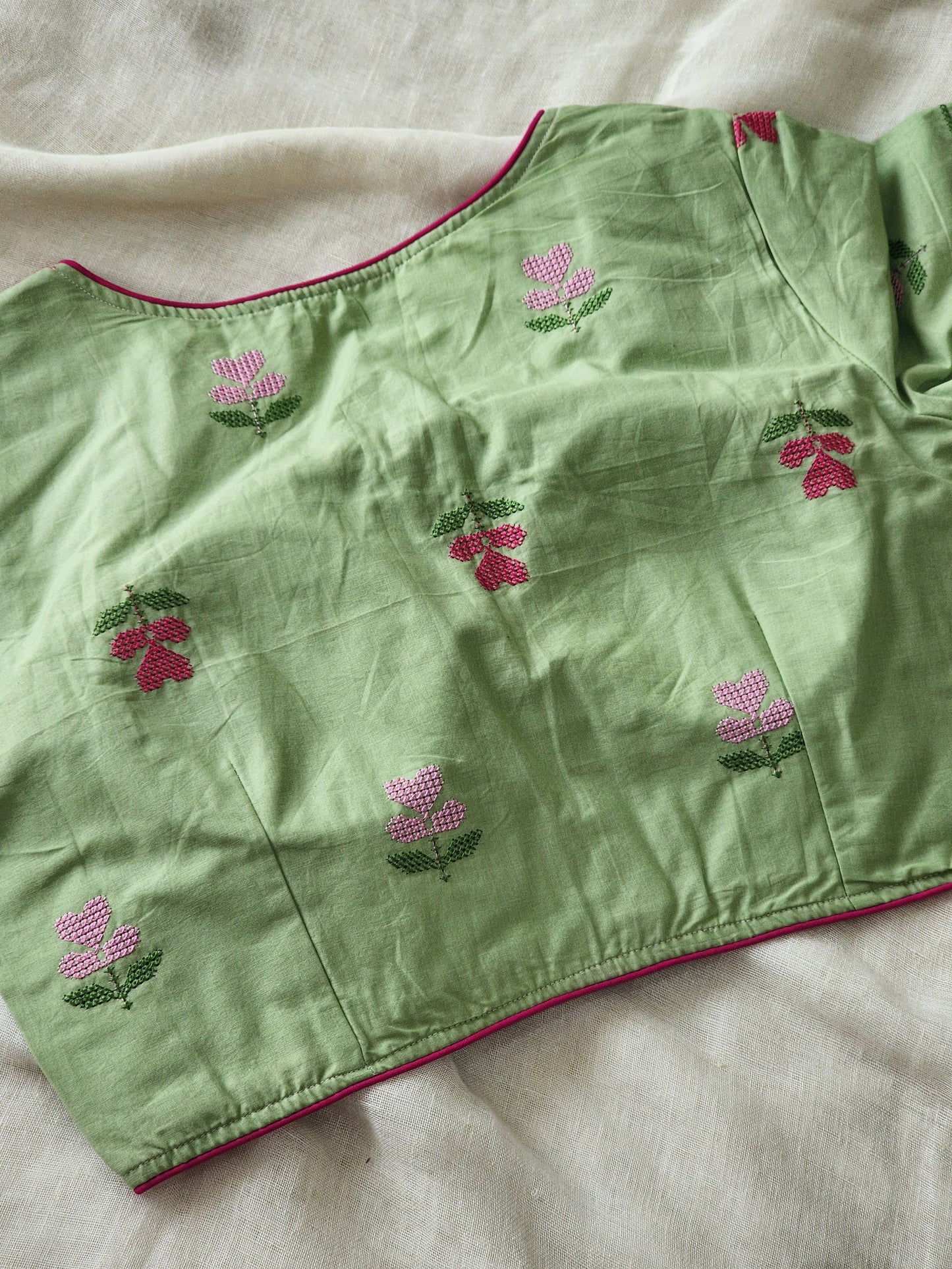 Mint Green Cotton Blouse