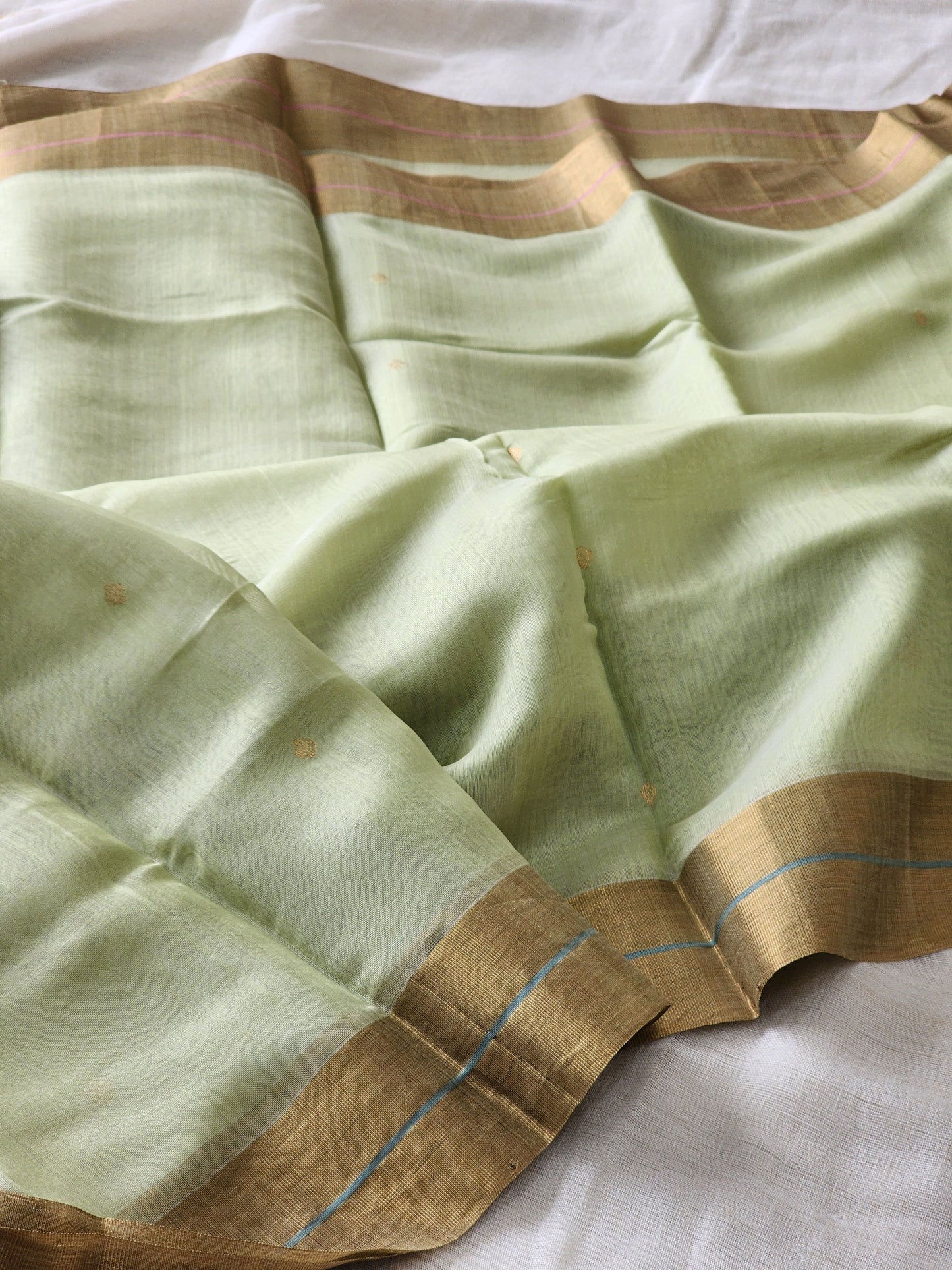 Pista Green Silk Cotton Saree