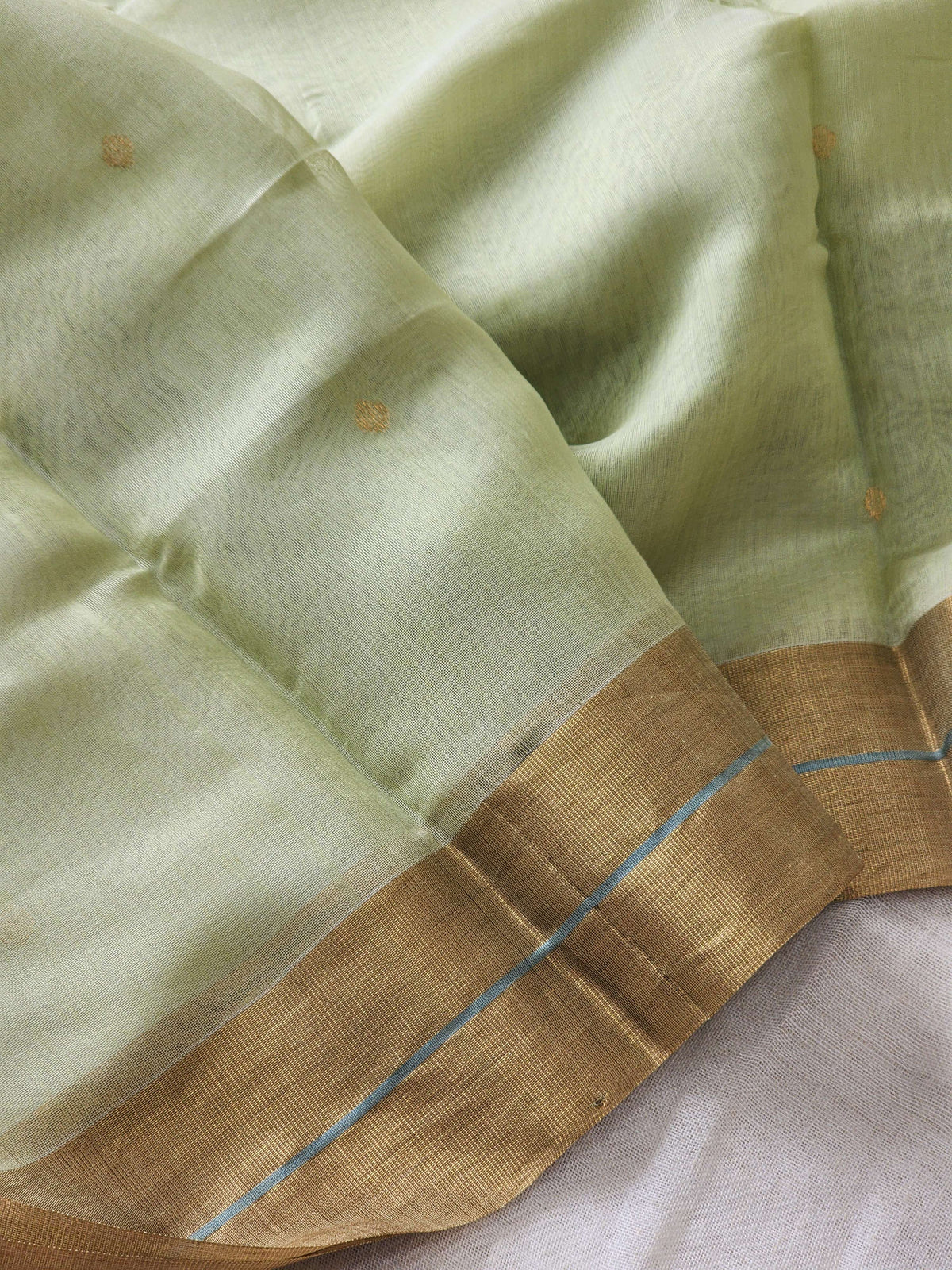 Pista Green Silk Cotton Saree