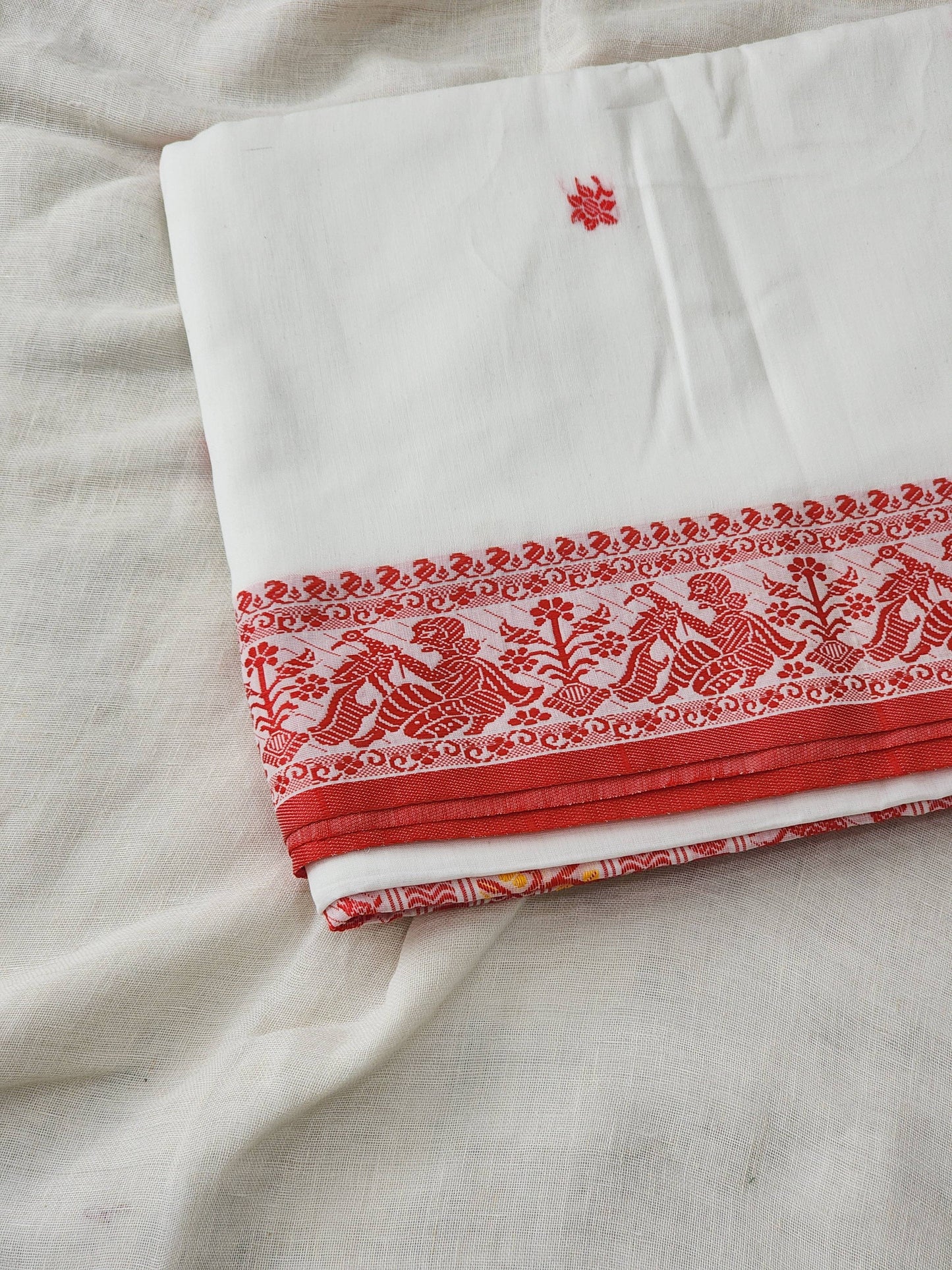 White Baluchari Cotton Saree
