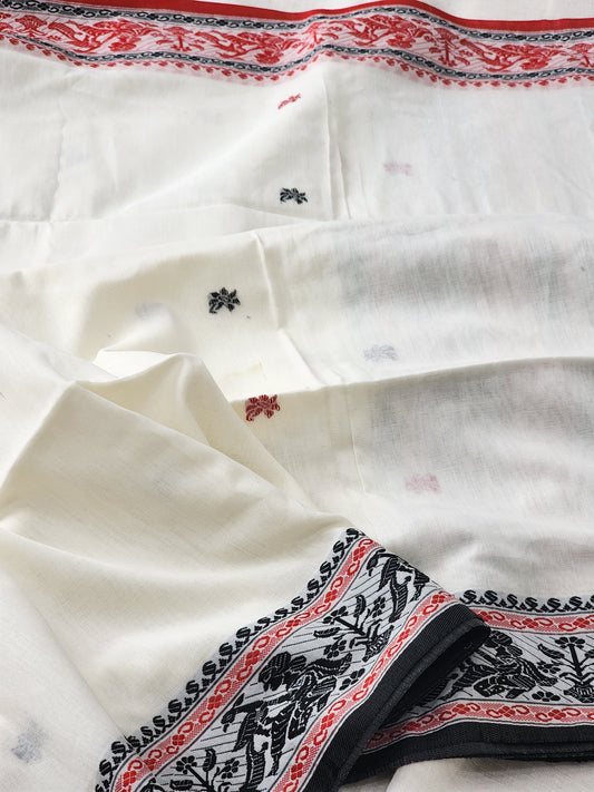 Off White Baluchari Cotton Saree
