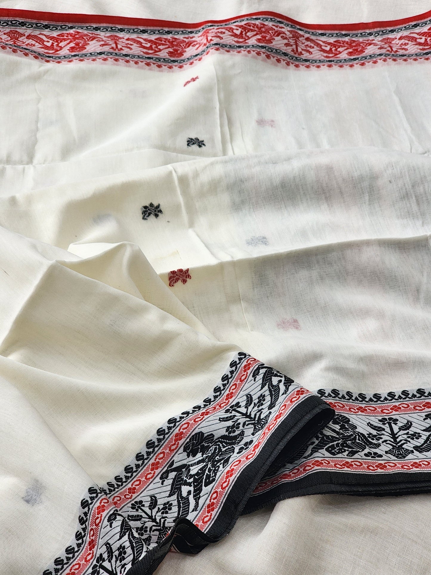 Off White Baluchari Cotton Saree