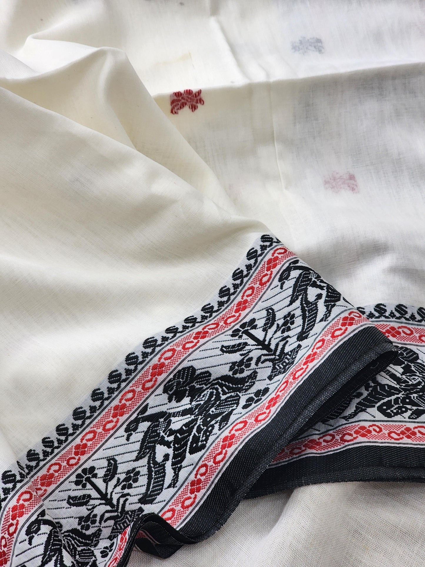 Off White Baluchari Cotton Saree