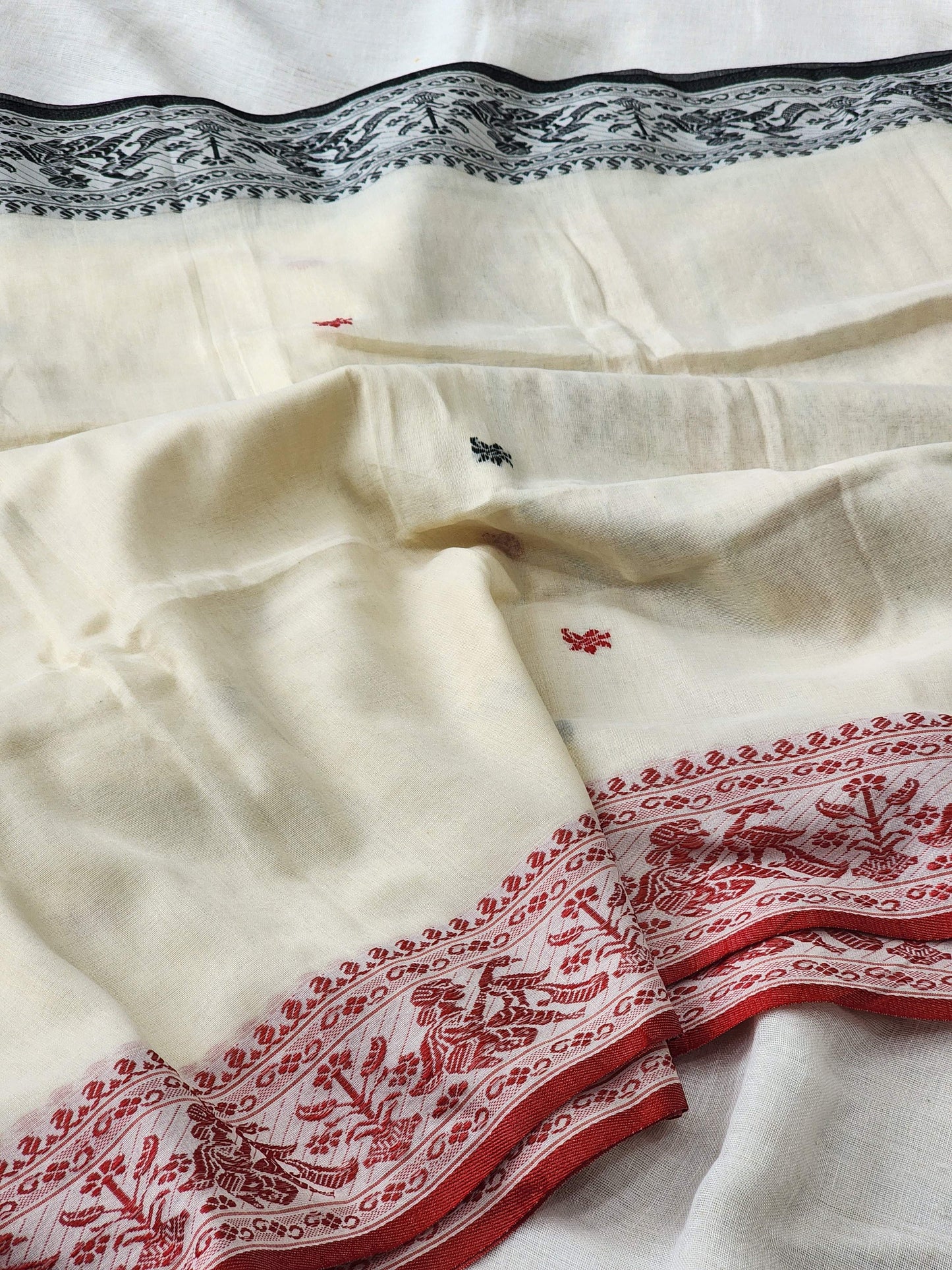 Light Beige Baluchari Cotton Saree