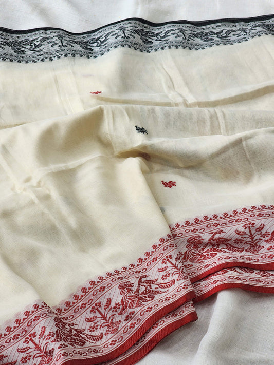 Light Beige Baluchari Cotton Saree