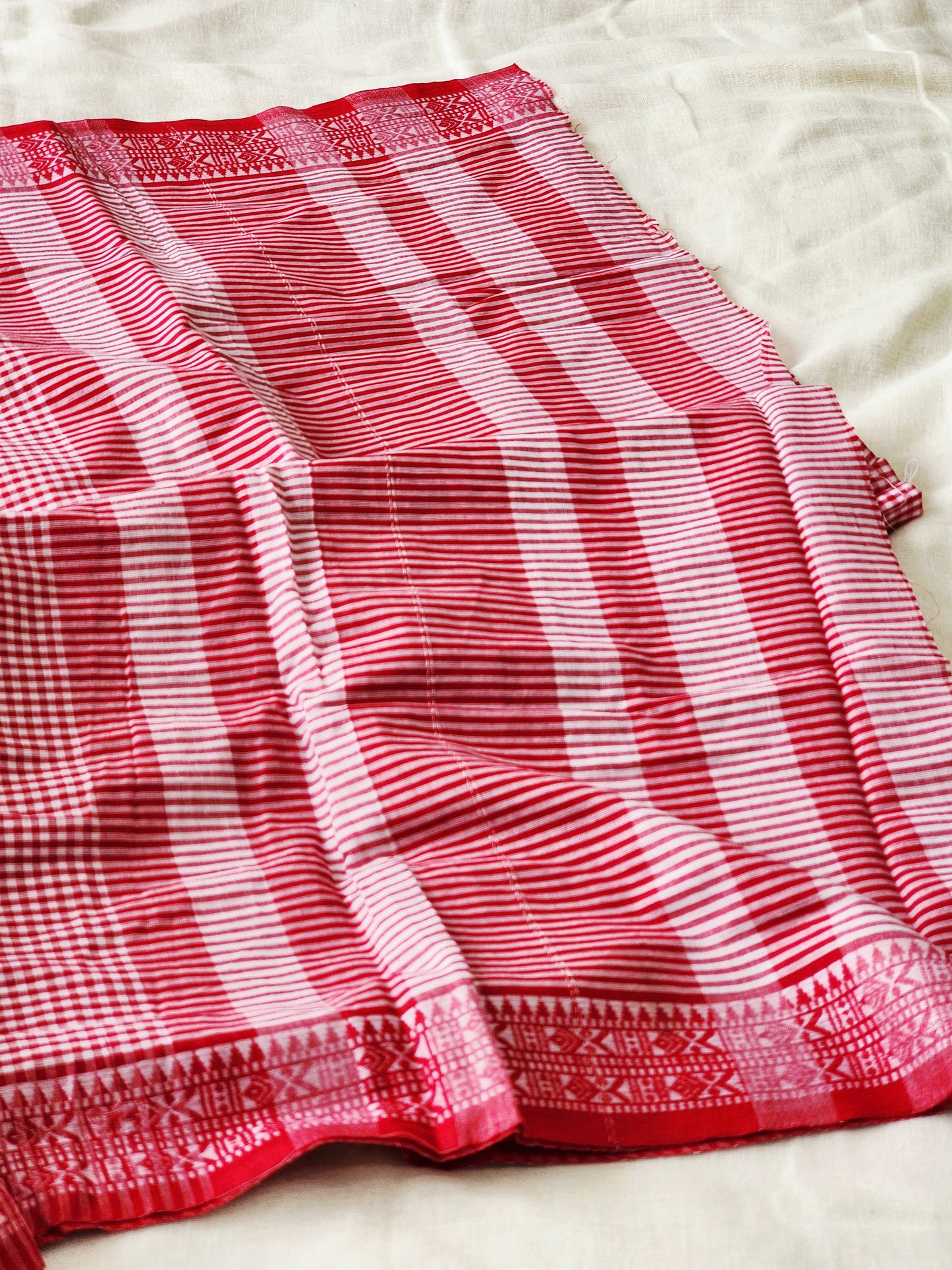 Red Dhonekhali Cotton Saree
