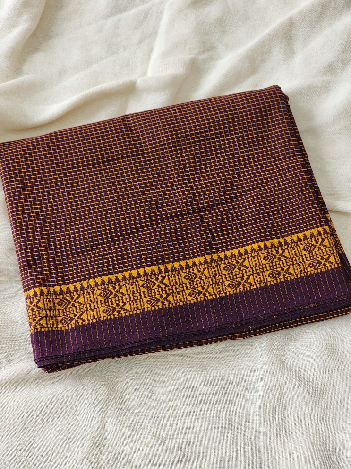 Purple Dhonekhali Cotton Saree