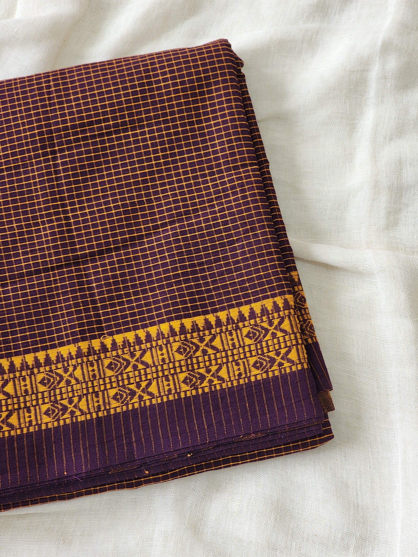 Purple Dhonekhali Cotton Saree