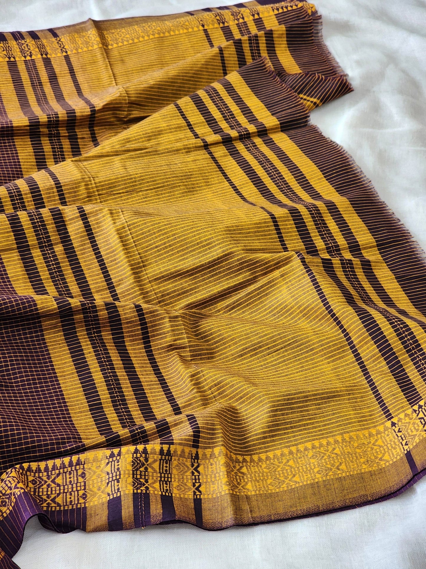 Purple Dhonekhali Cotton Saree