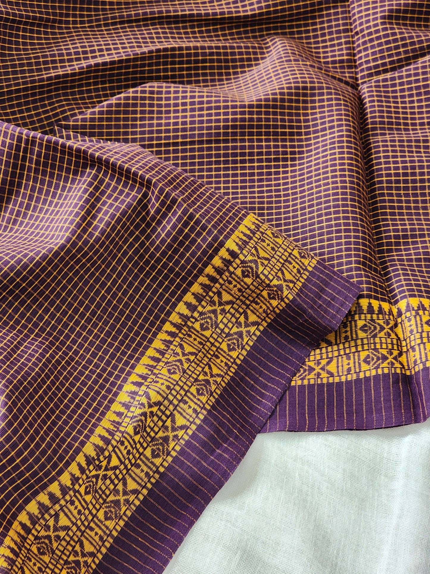 Purple Dhonekhali Cotton Saree