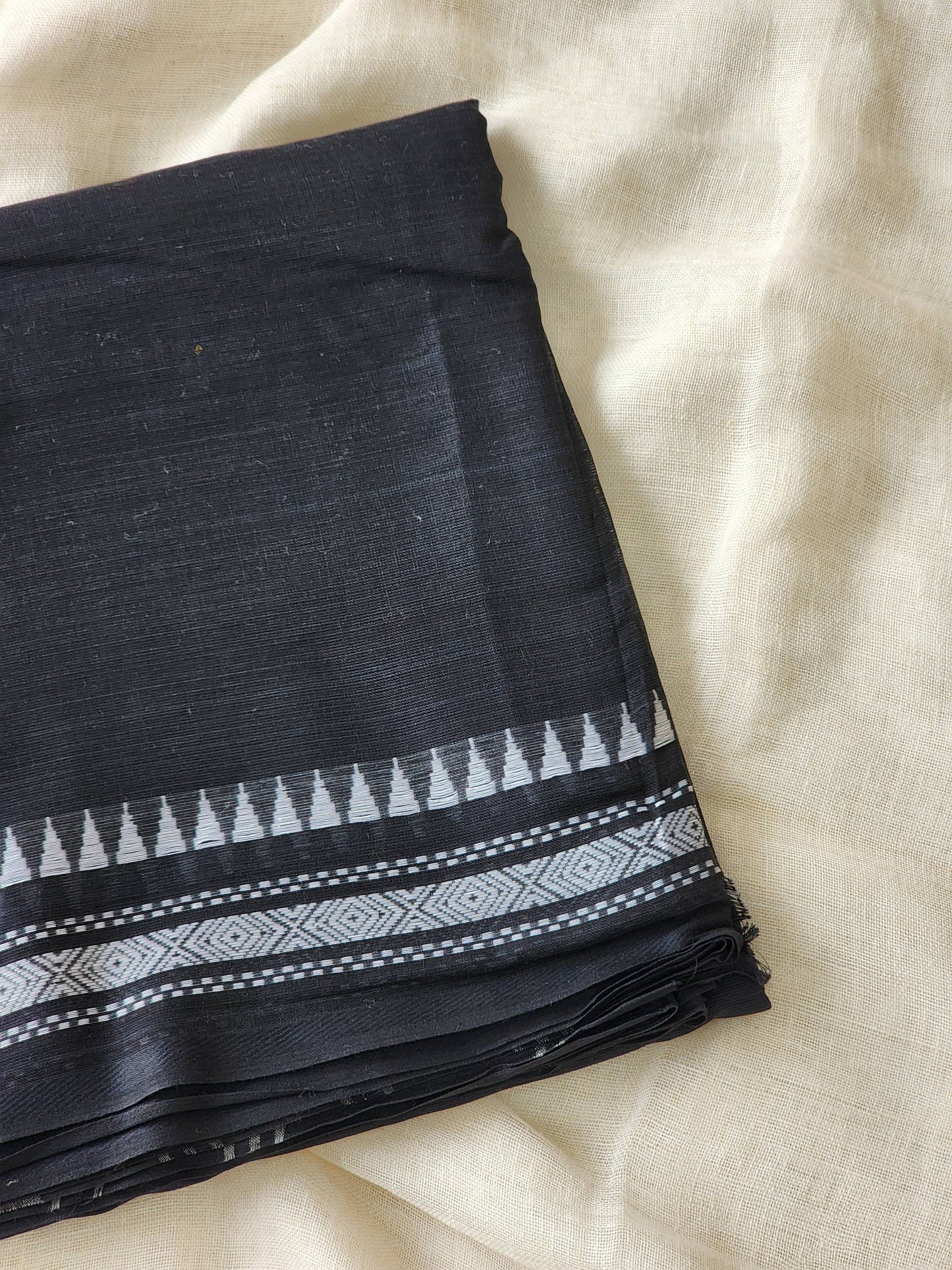 Black Dhonekhali Cotton Saree