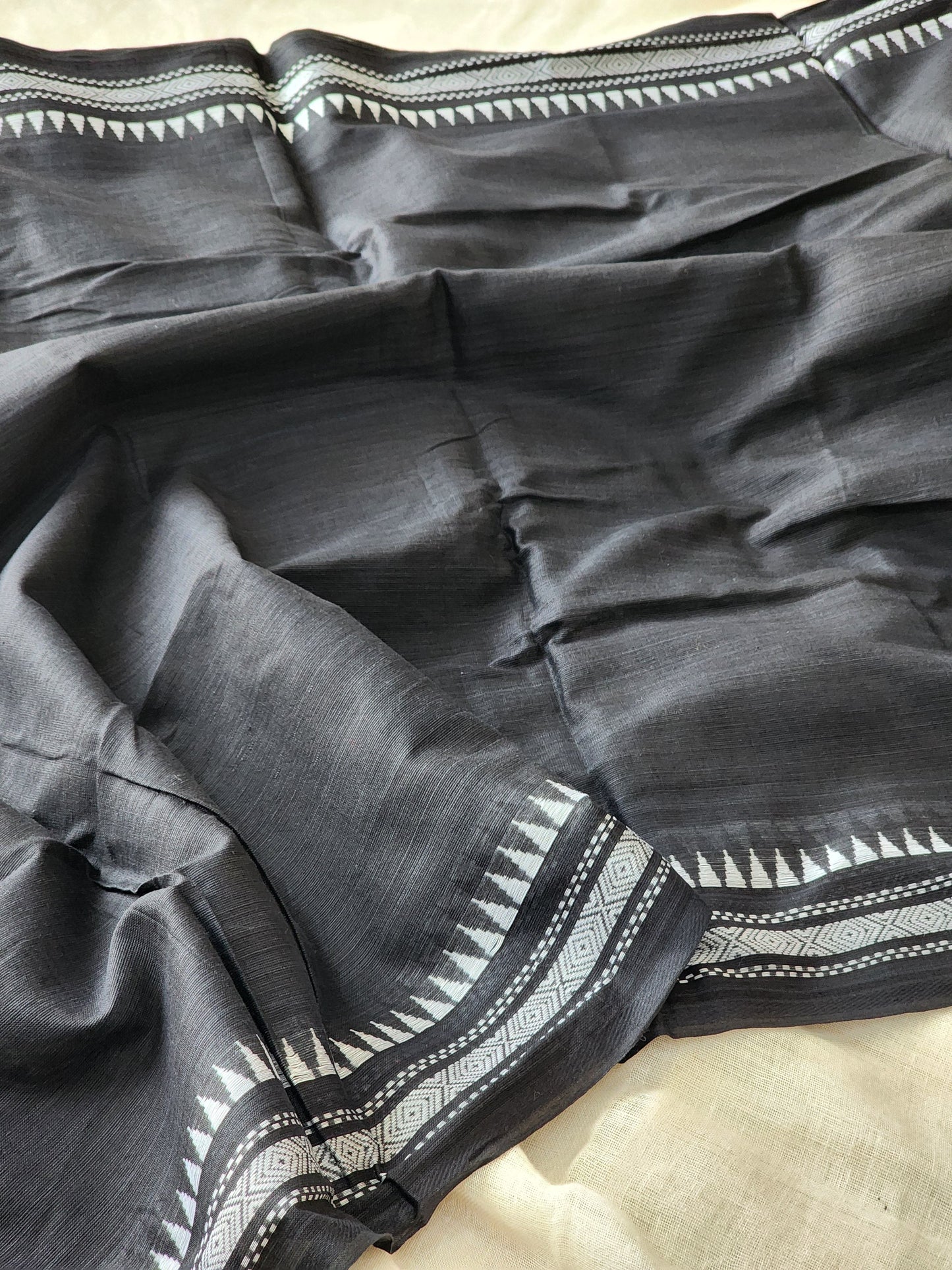Black Dhonekhali Cotton Saree