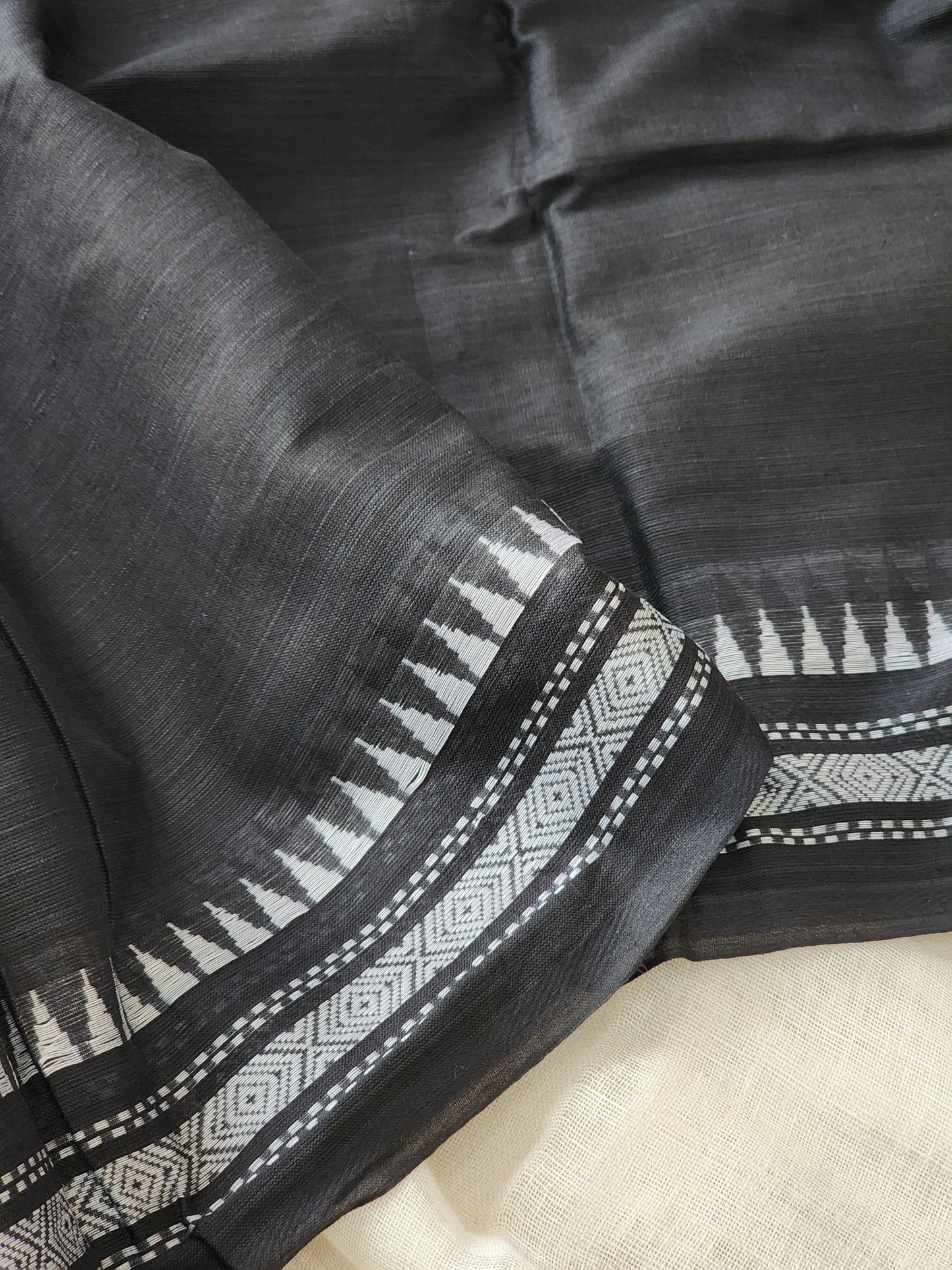Black Dhonekhali Cotton Saree