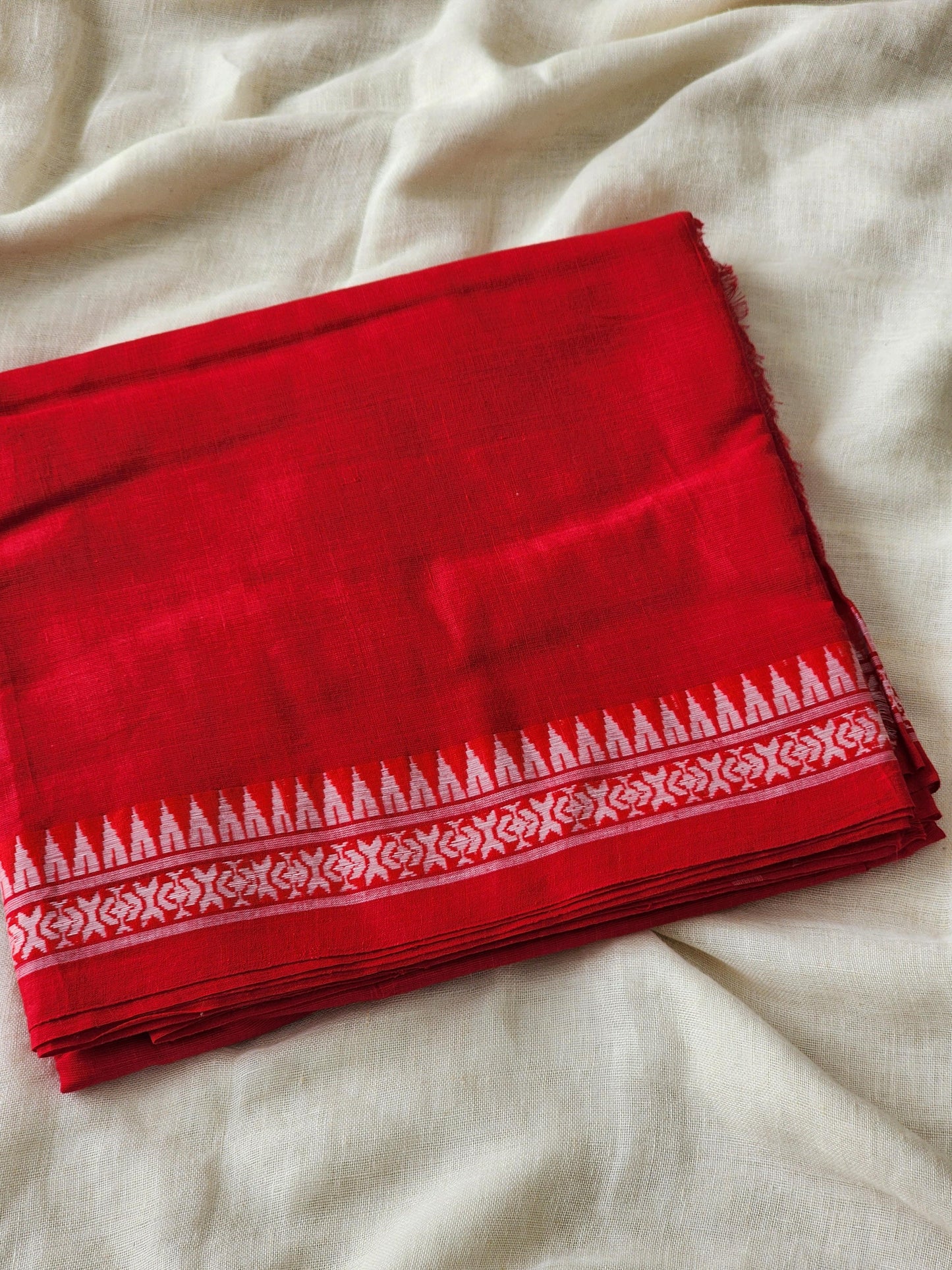 Red Dhonekhali Cotton Saree