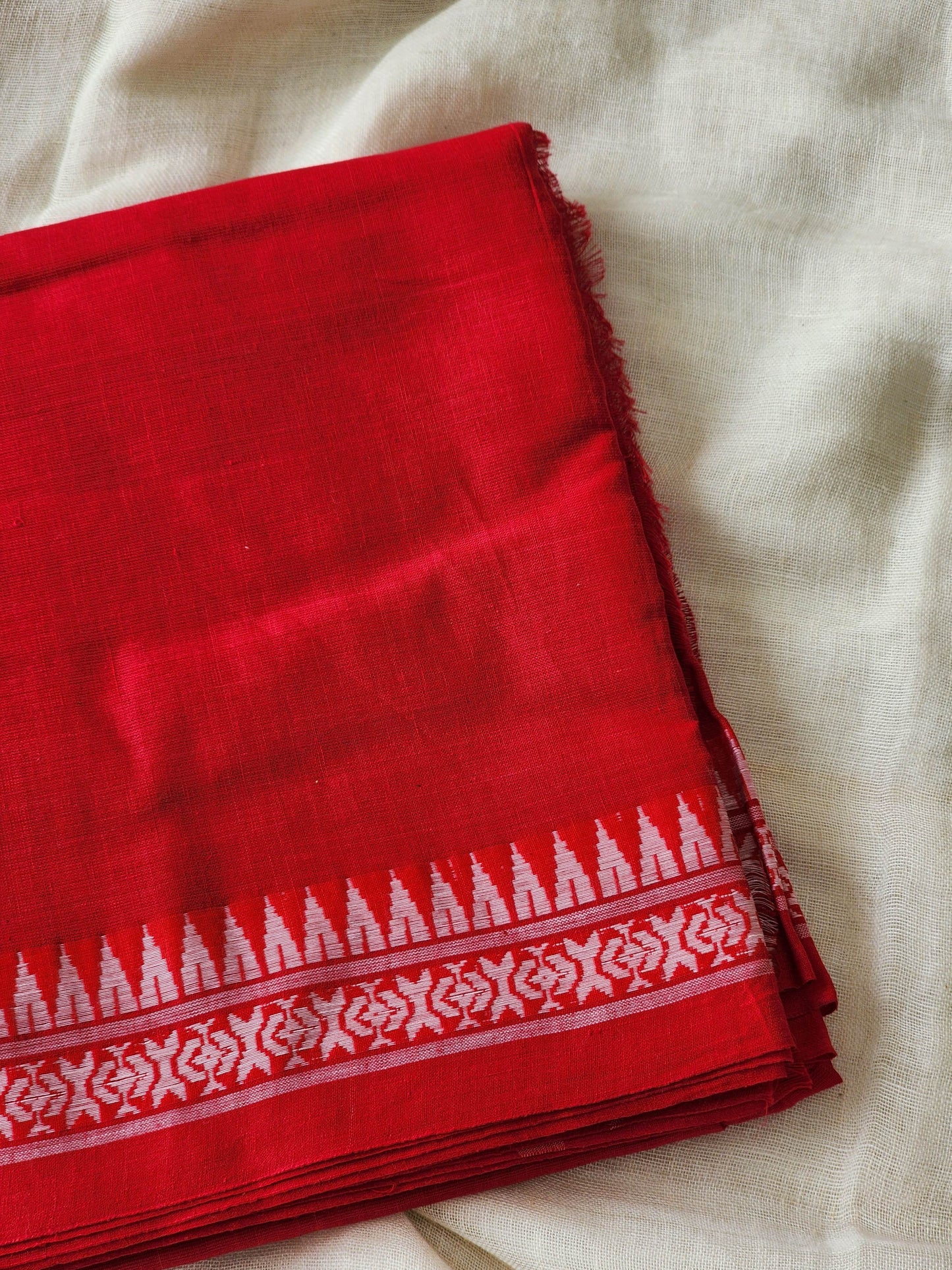 Red Dhonekhali Cotton Saree