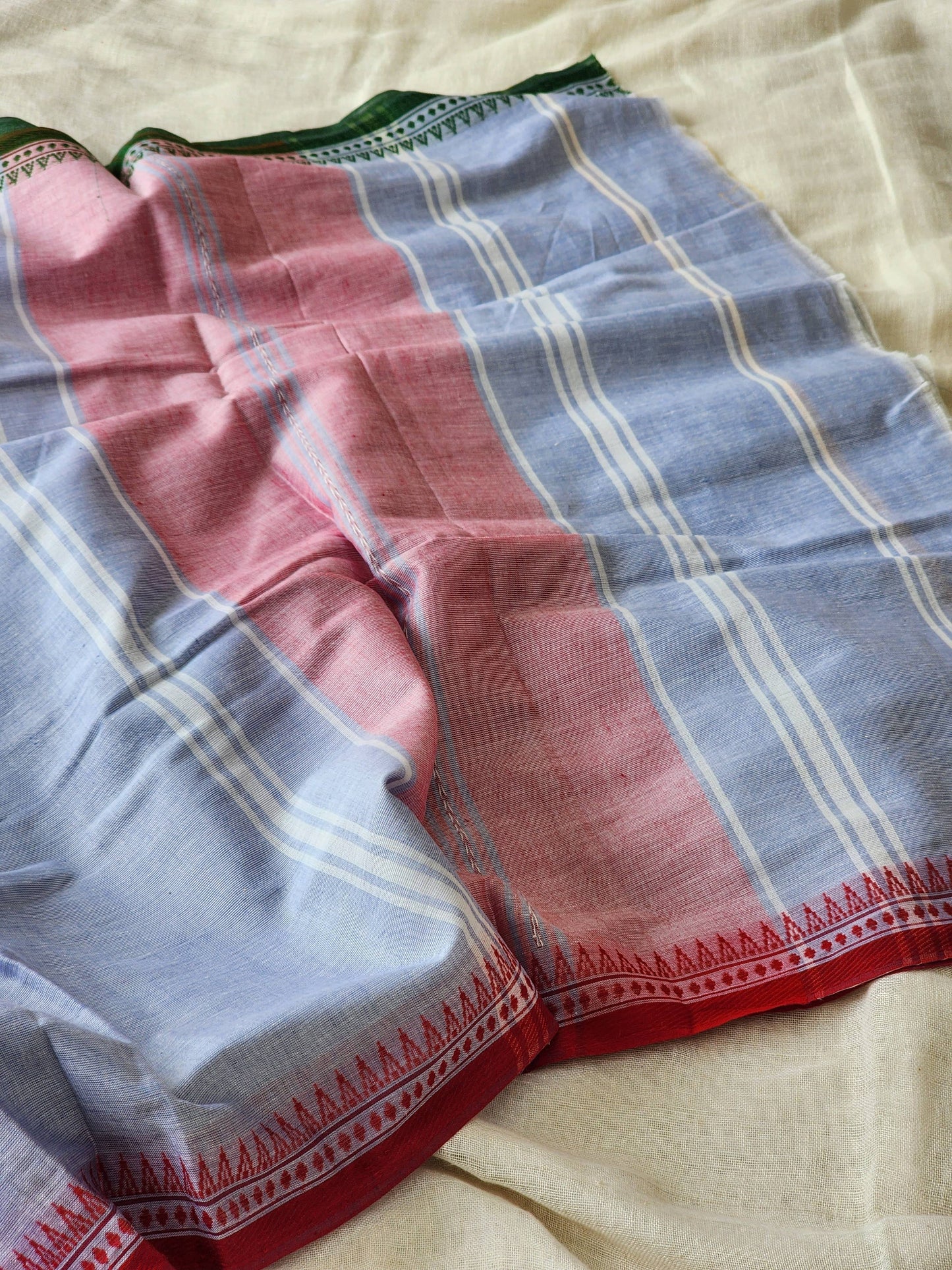 Blue Dhonekhali Cotton Saree