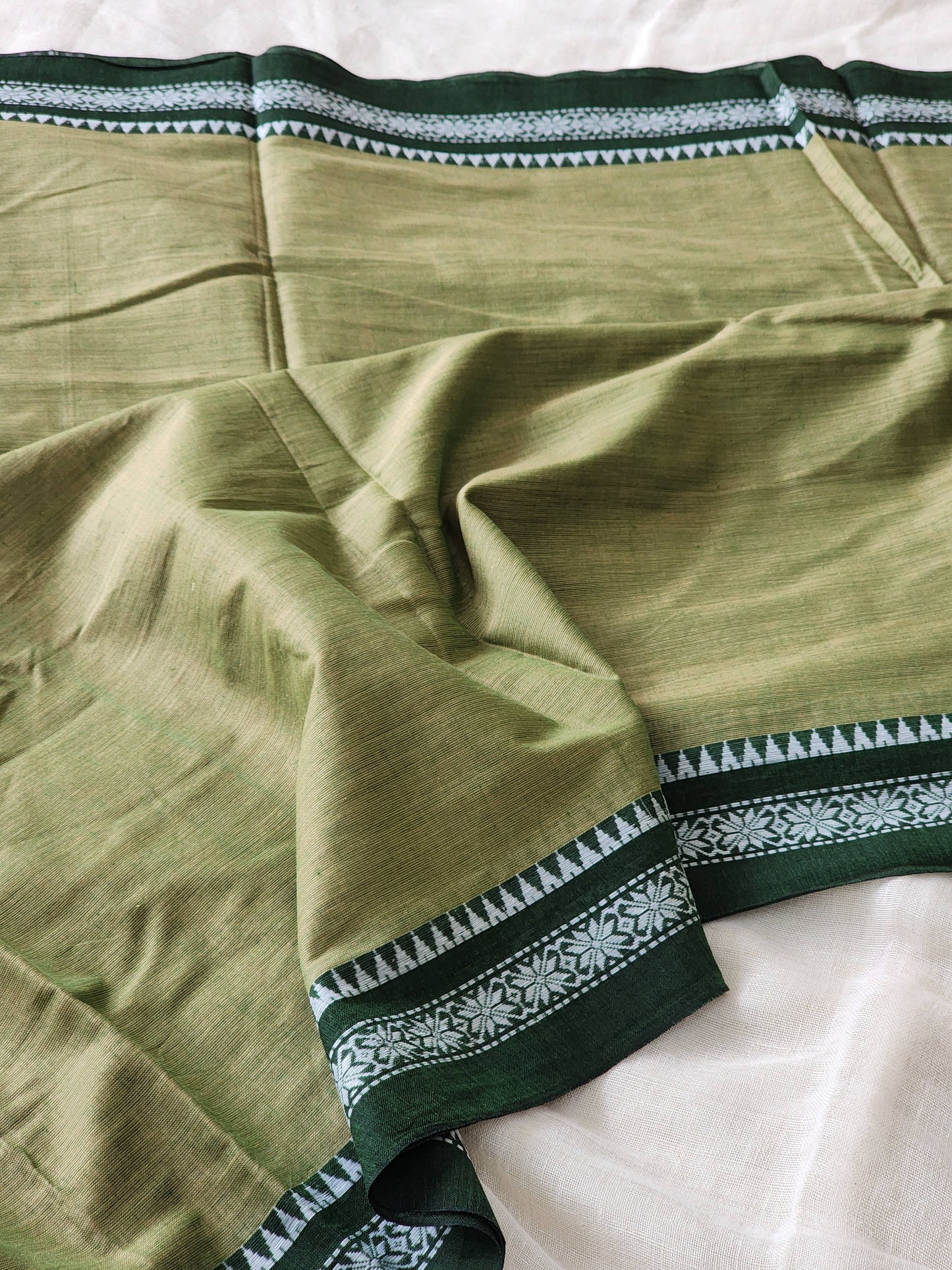 Green Dhonekhali Cotton Saree