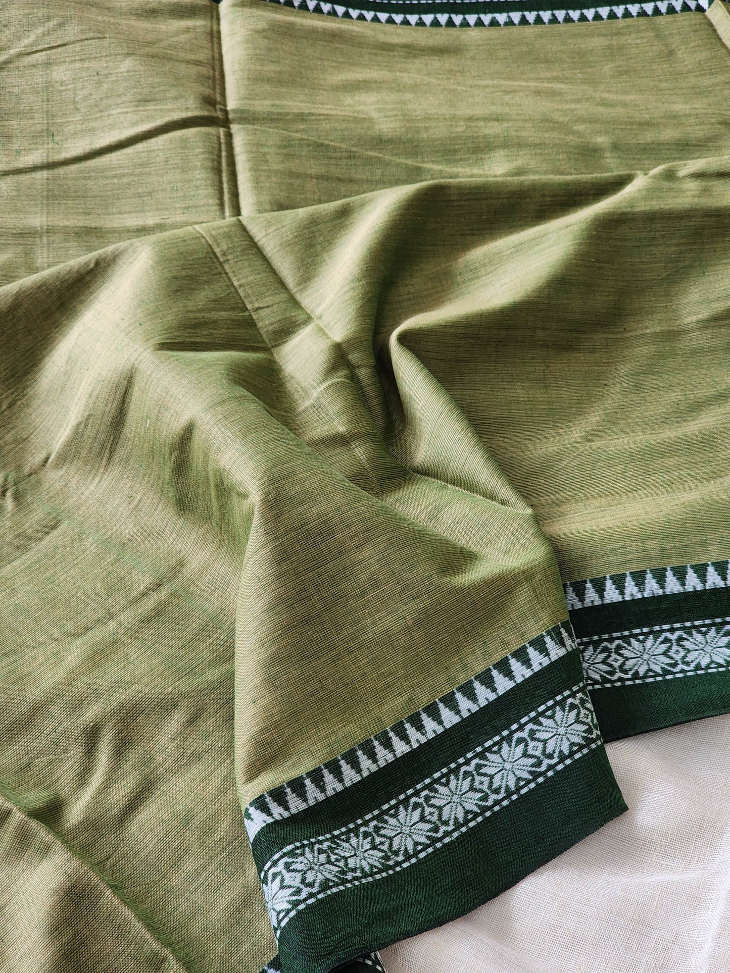 Green Dhonekhali Cotton Saree
